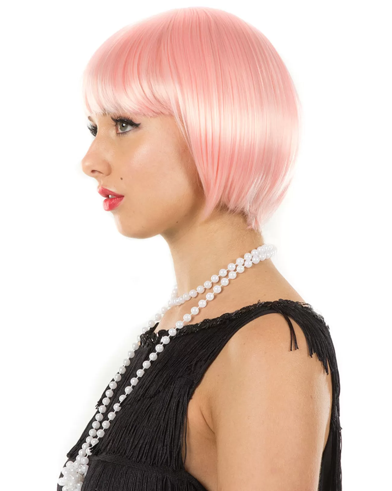 * 1920S Flapper Deluxe Pastel Pink Bob Wig> Halloween Wigs