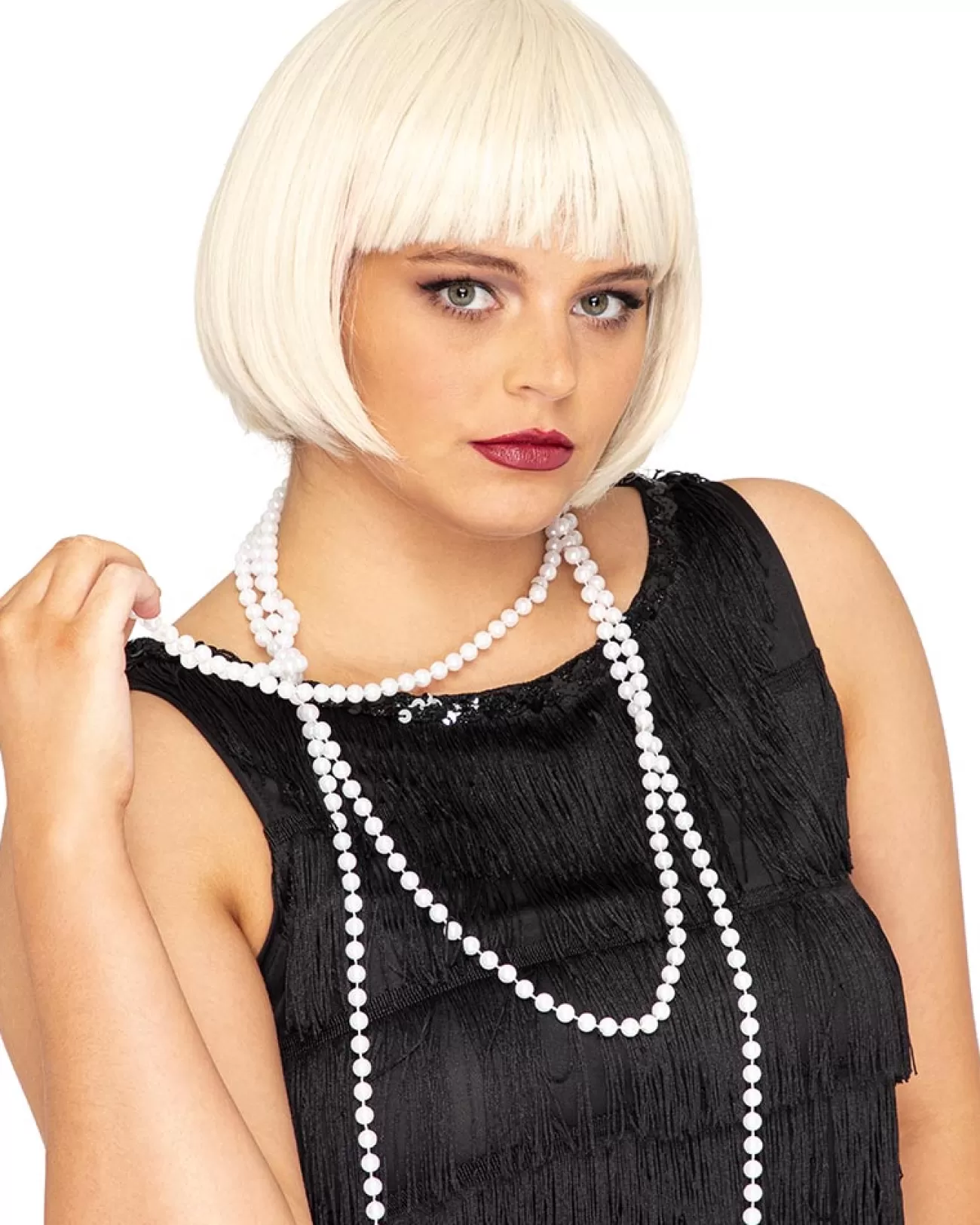 * 1920S Flapper Deluxe Platinum Blonde Bob Wig> Halloween Wigs