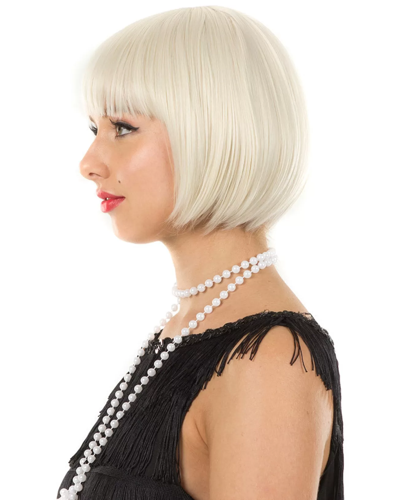 * 1920S Flapper Deluxe Platinum Blonde Bob Wig> Halloween Wigs