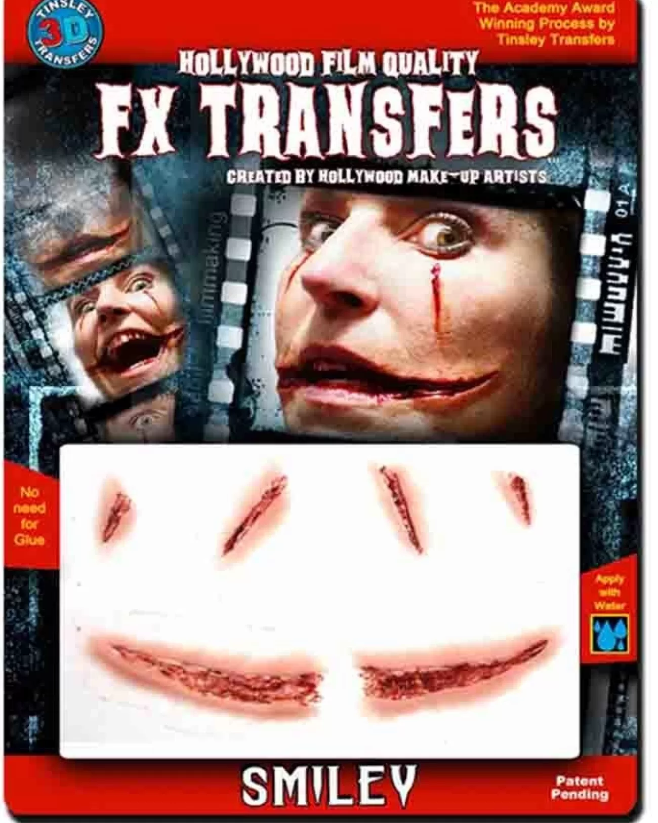 Tinsley Transfers 3D Fx Transfer Smiley Scar Tattoo> Halloween Accessories