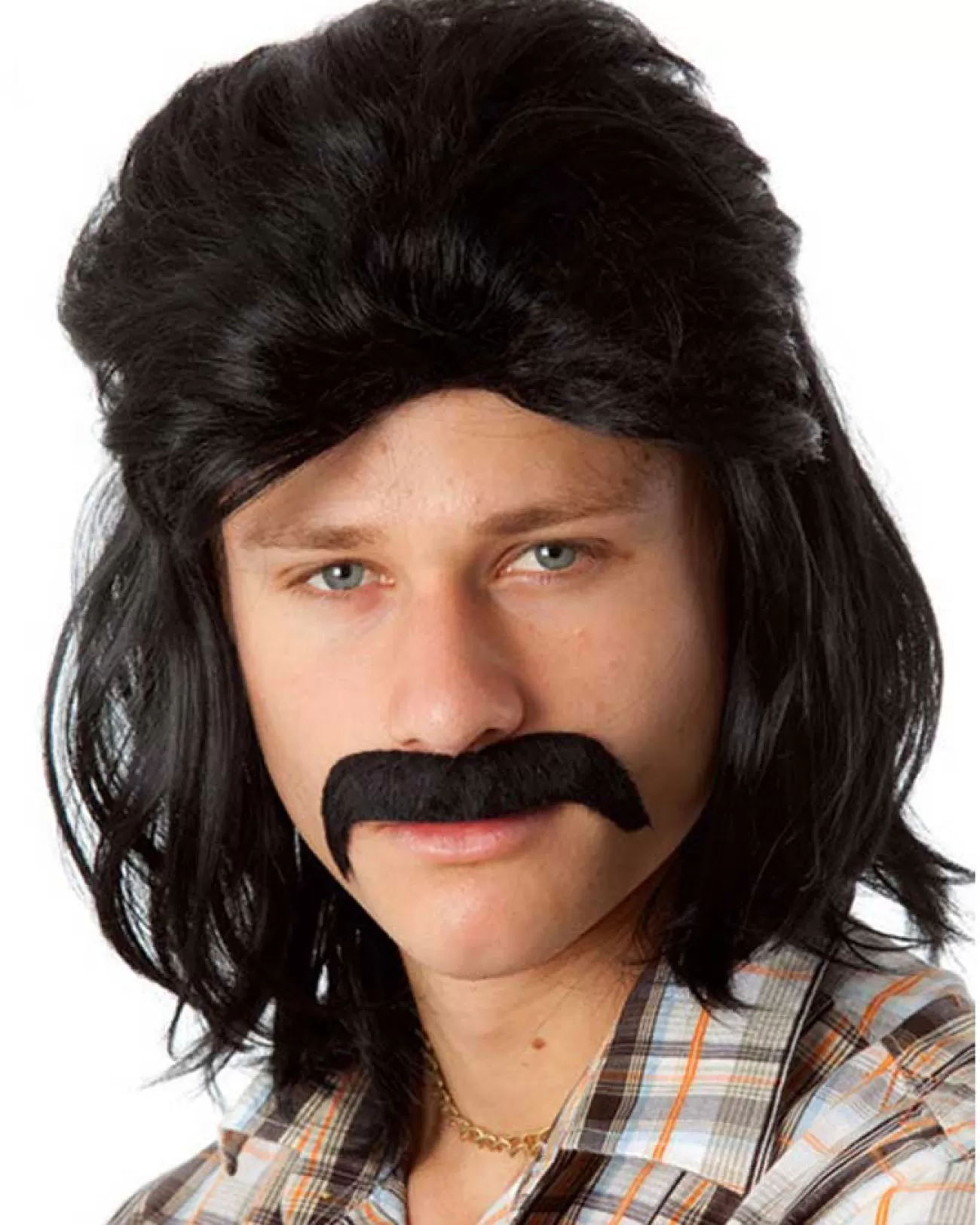 Allaura Wigs and Hair 80S Classic Mullet Wig And Mo Set> Halloween Wigs