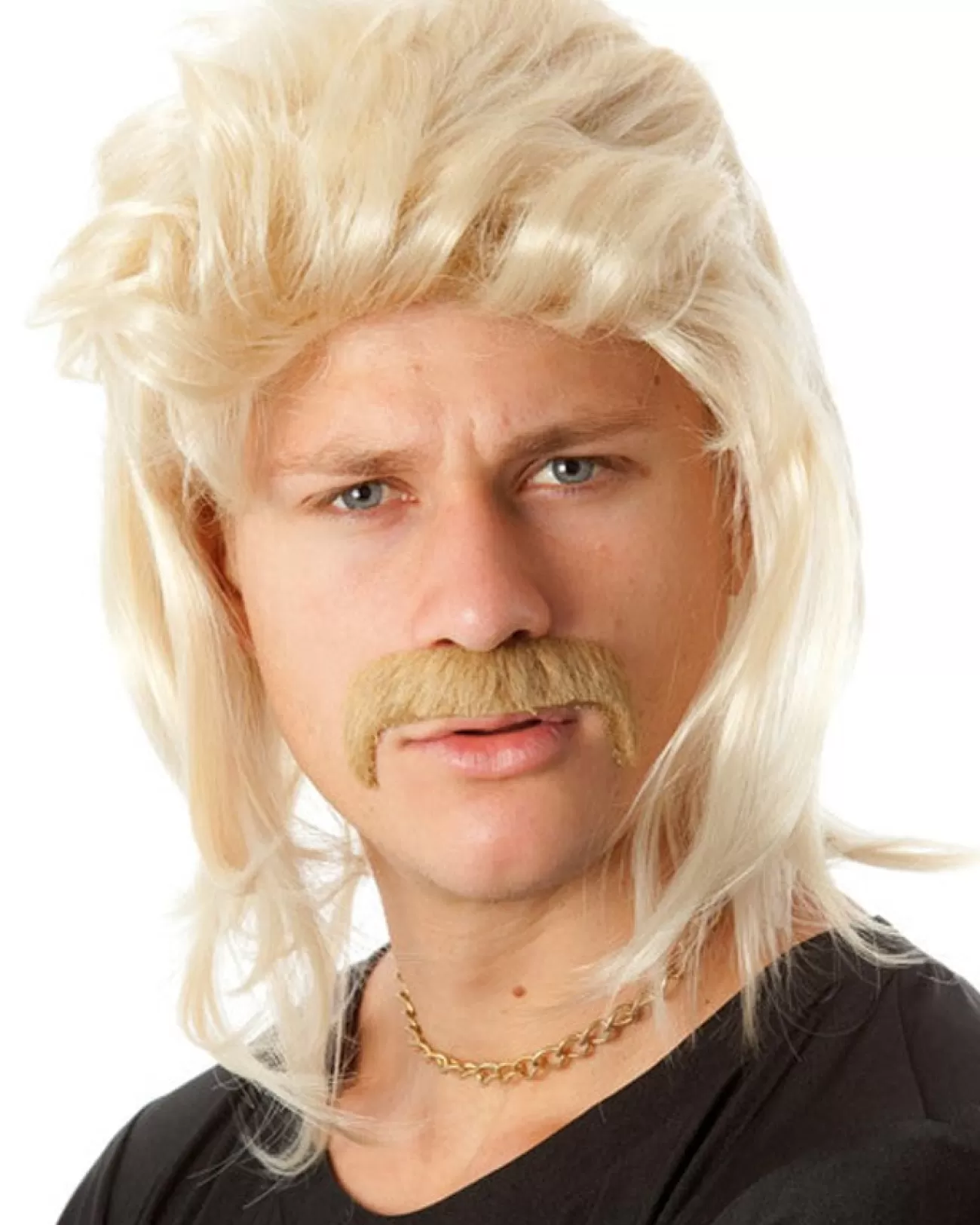 Allaura Wigs and Hair 80S Mullet Blonde Wig And Moustache> Halloween Wigs