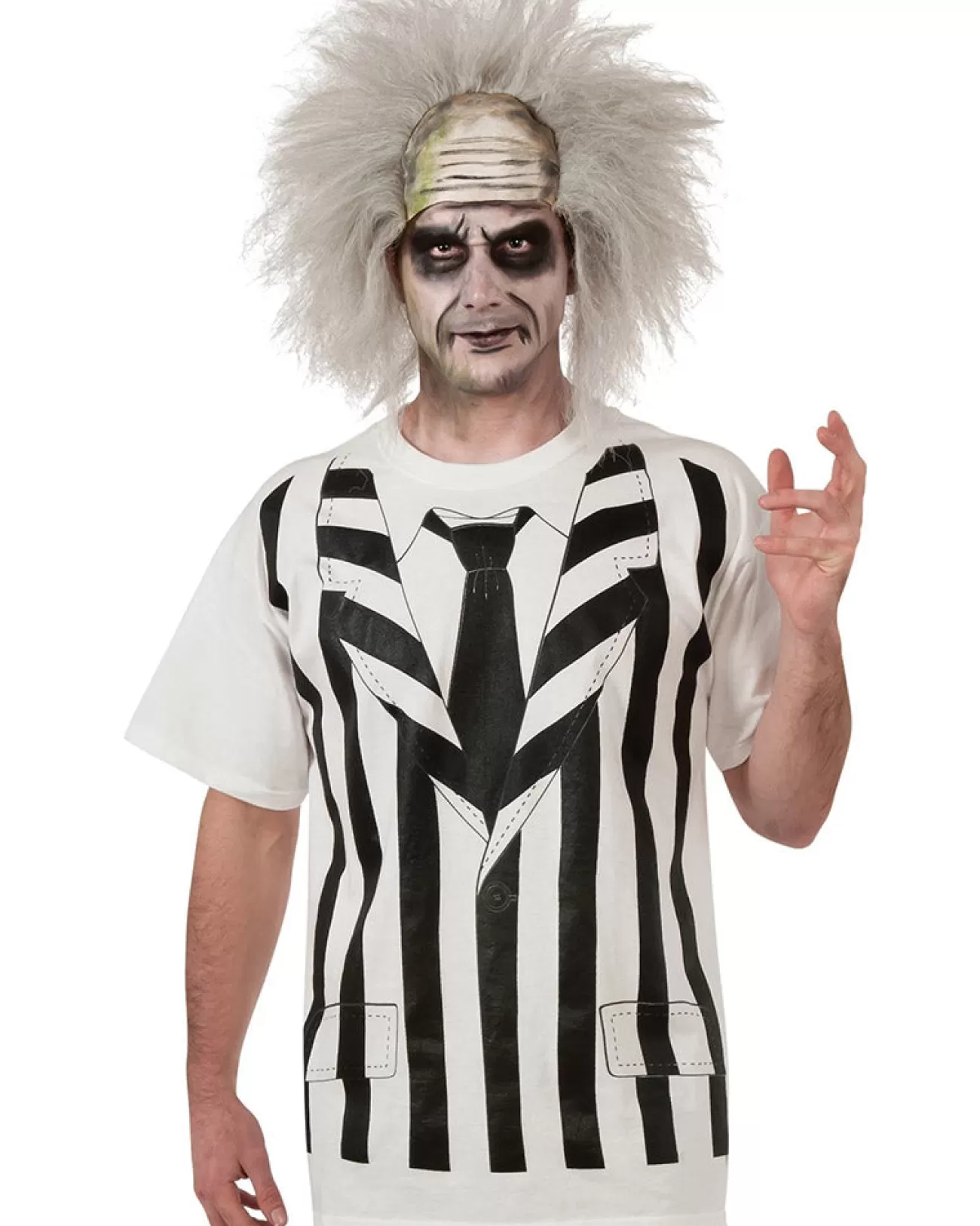 Rubies Beetlejuice Shirt And Wig Accessory Set>Men Men's Costumes