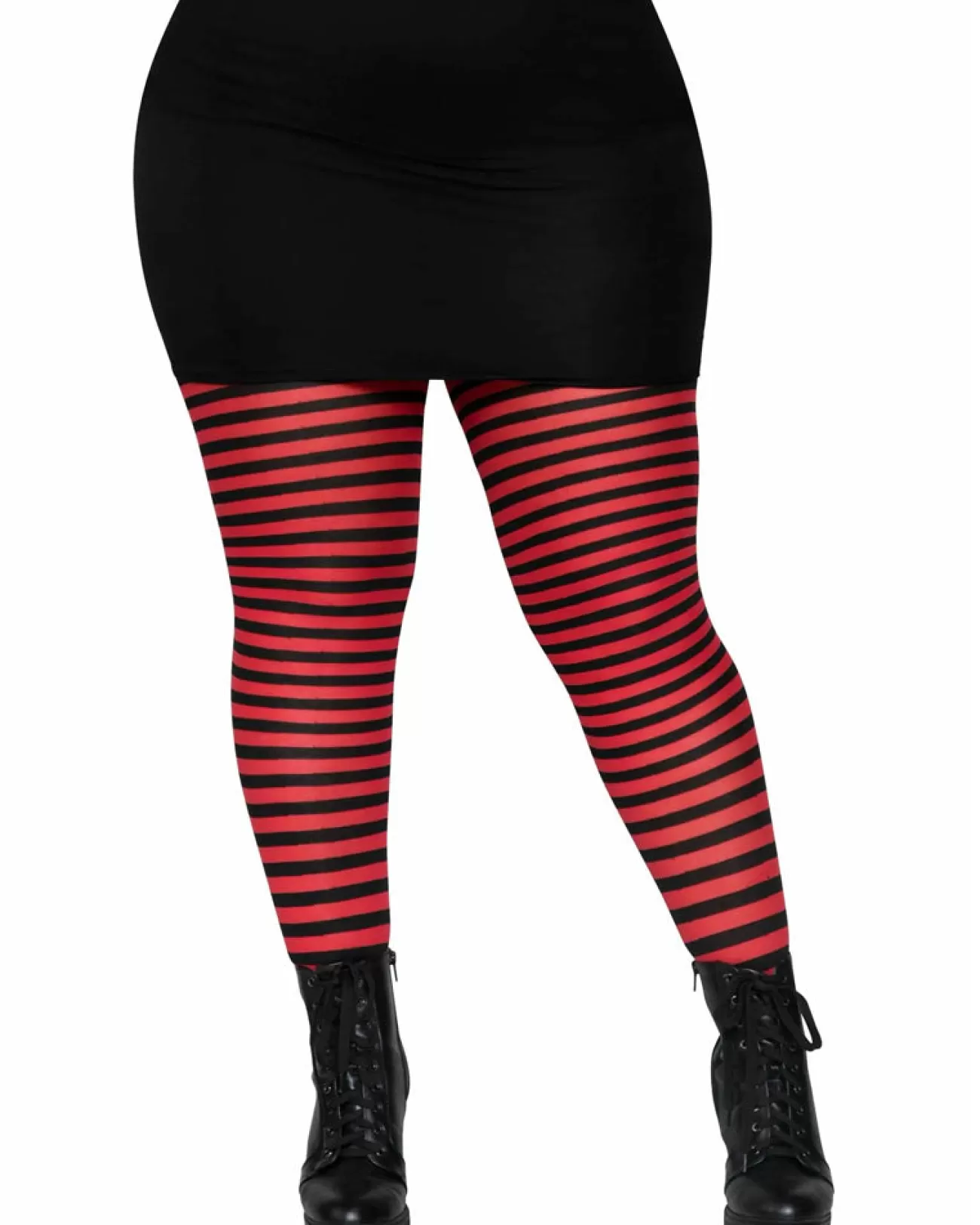 Leg Avenue Black And Red Striped Plus Size Tights> Halloween Accessories