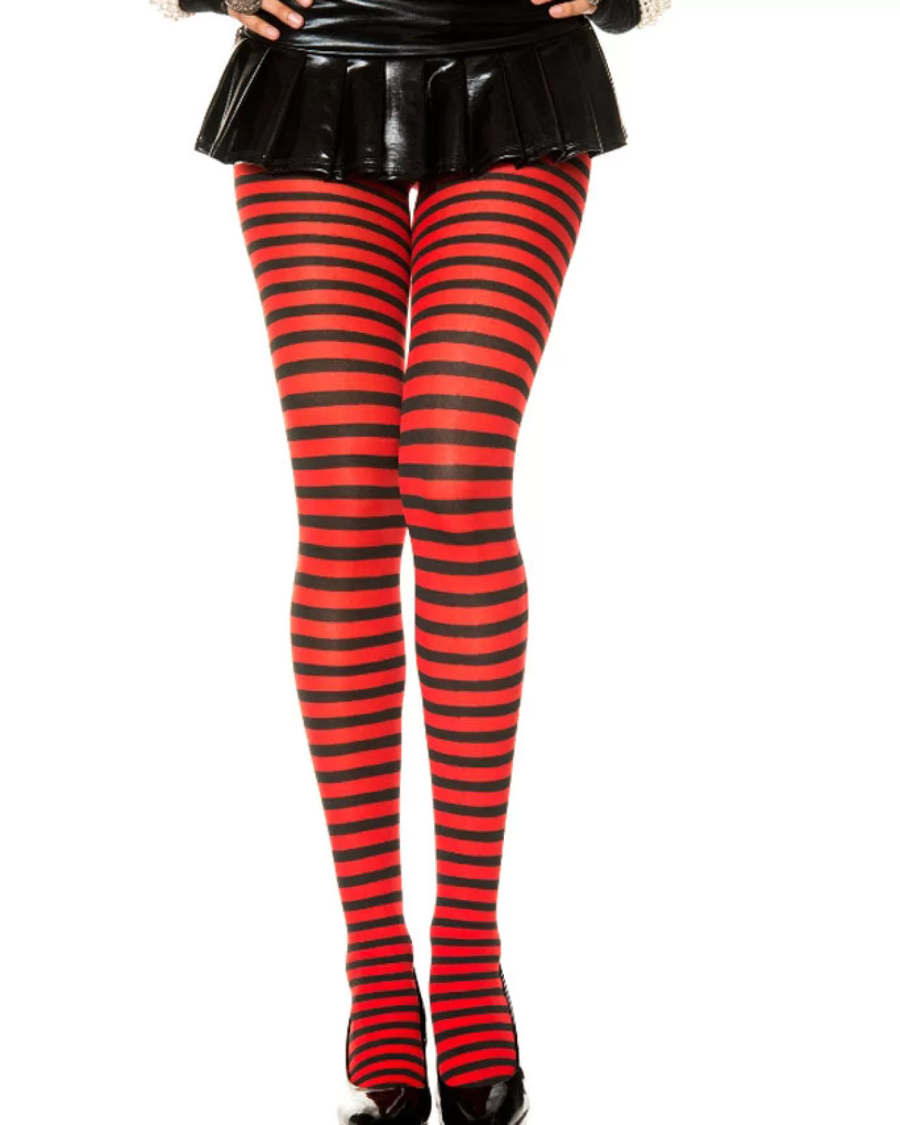 Music Legs Black And Red Striped Stockings> Halloween Accessories