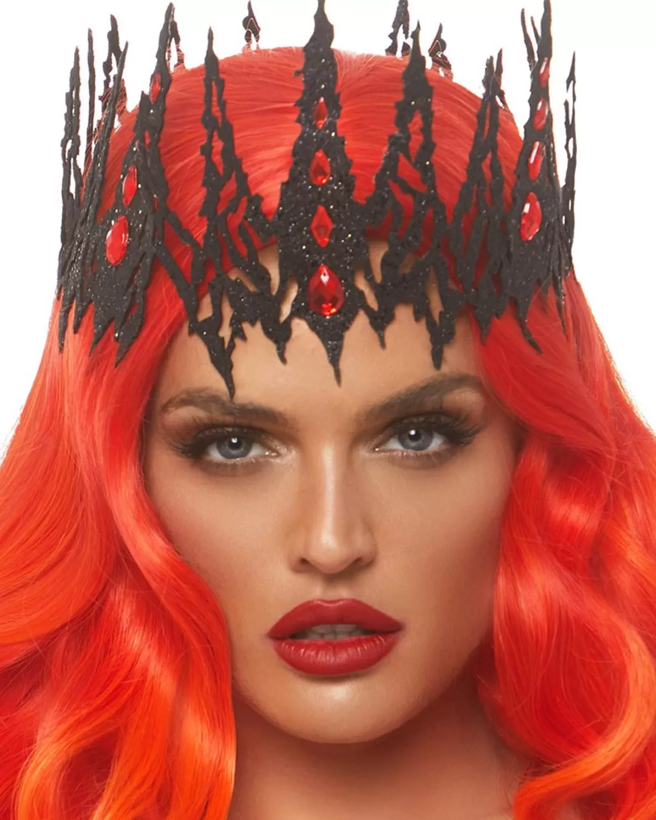 Leg Avenue Black Die Cut Jewelled Glitter Crown> Halloween Accessories