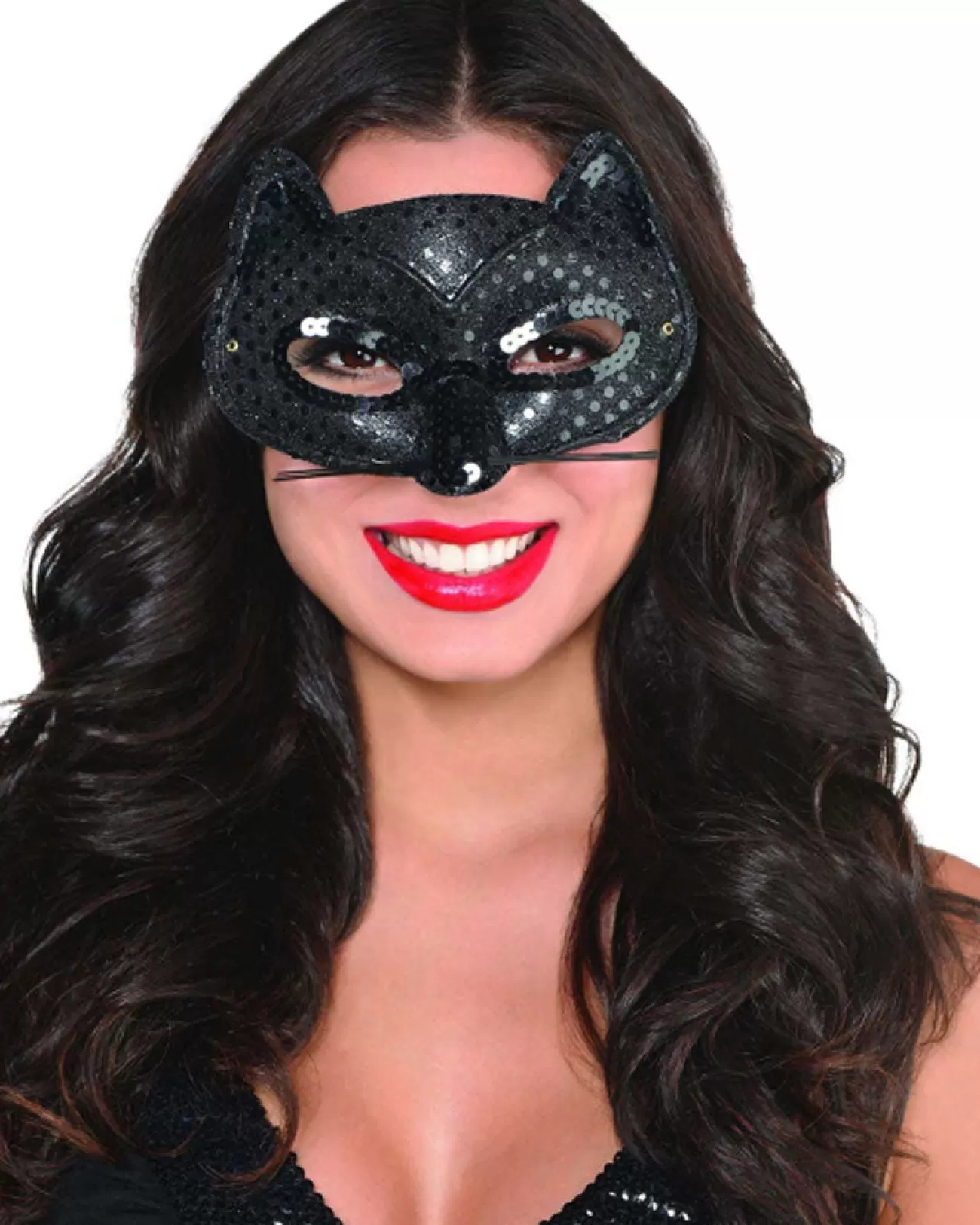 Amscan AU Black Fancy Cat Eye Mask> Halloween Masks