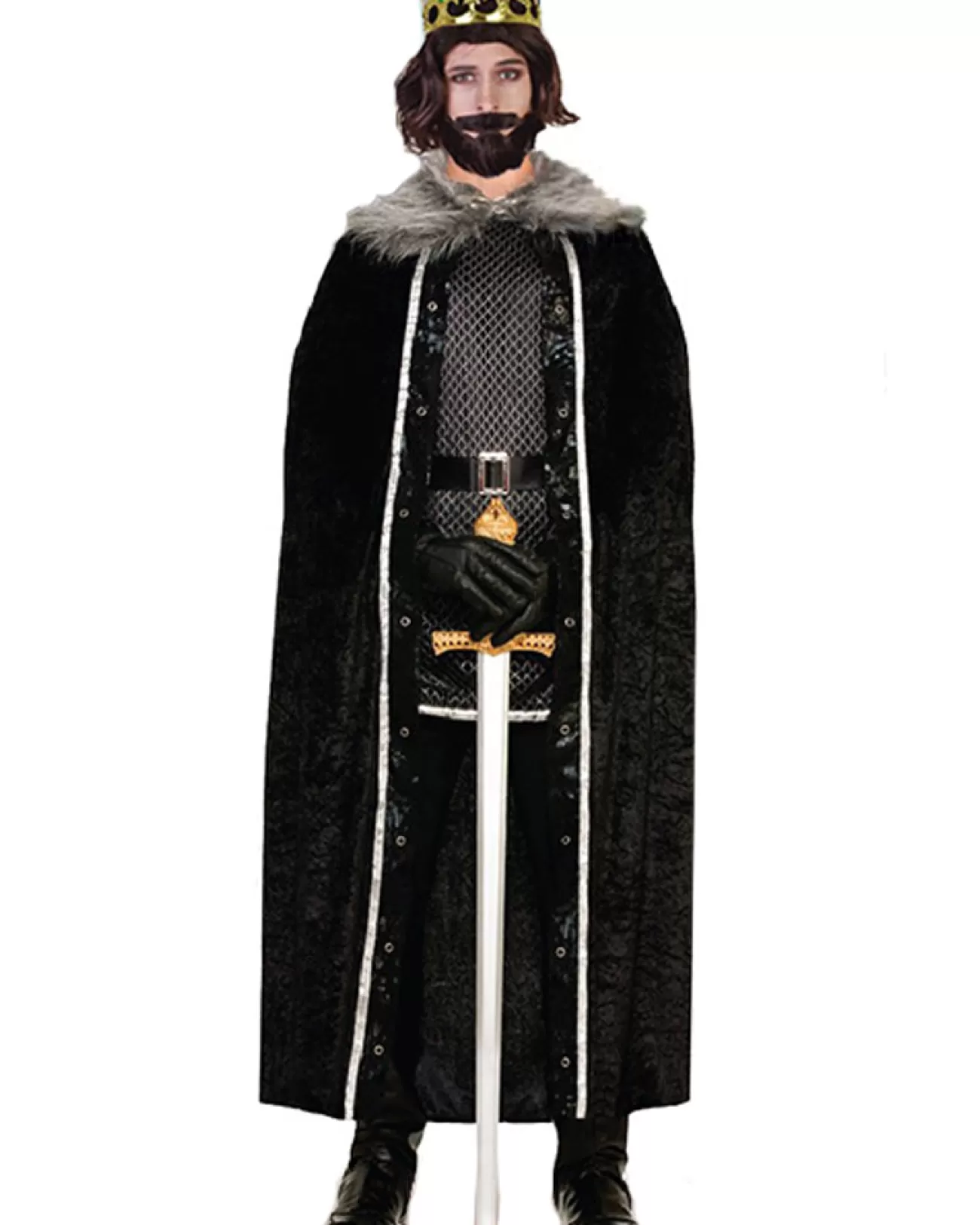 Tomfoolery Black Faux Fur Trim Cape> Halloween Capes