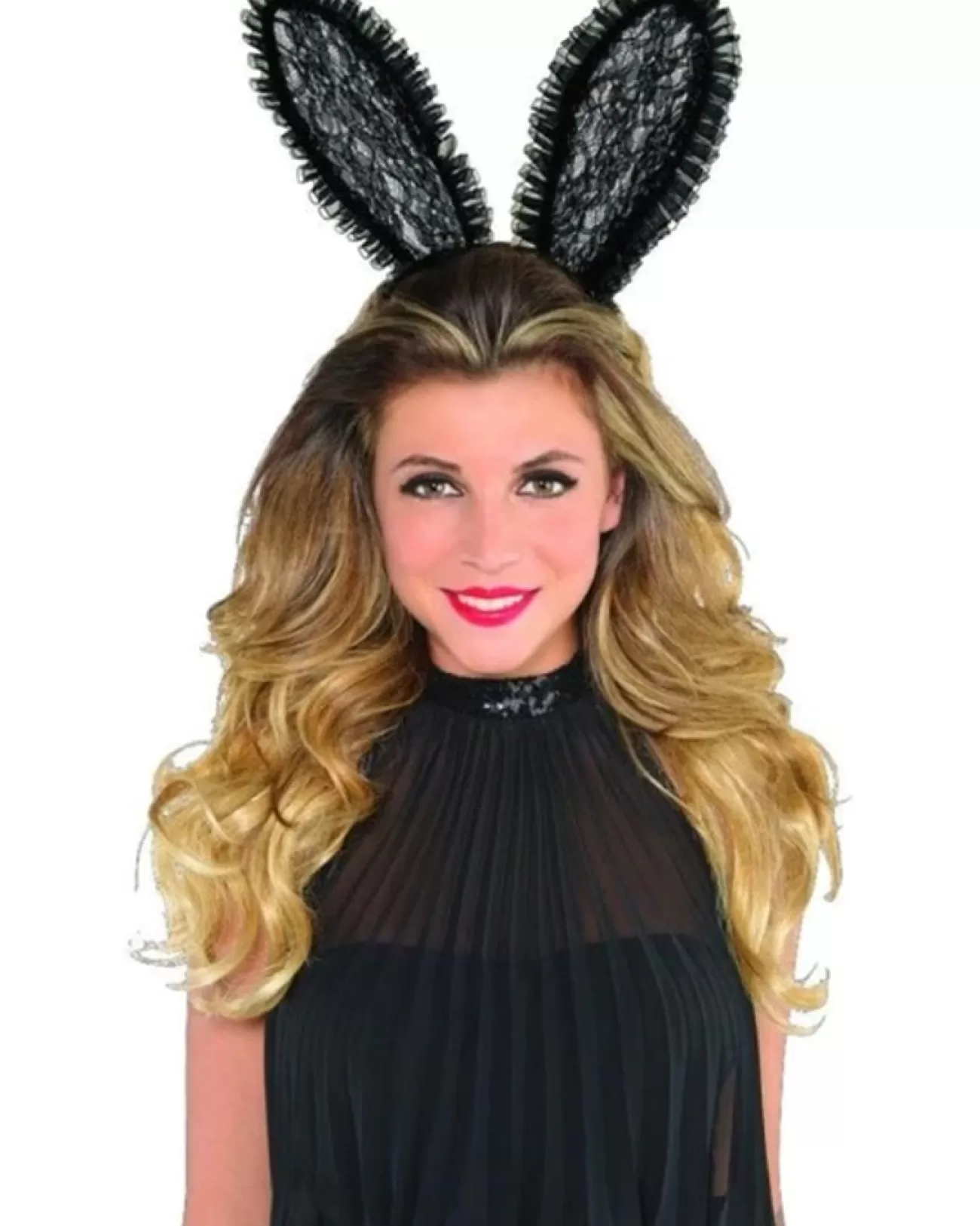 Amscan AU Black Lace Bunny Ears Headband> Halloween Hats