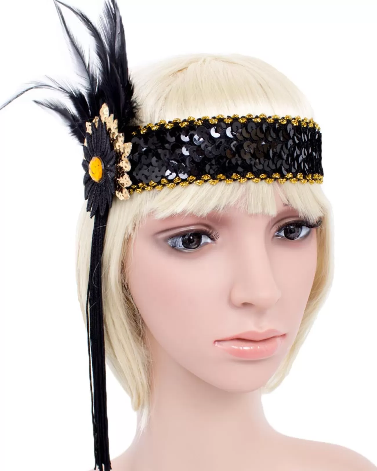 Interalia Black Tassel Feather Headband> Halloween Hats