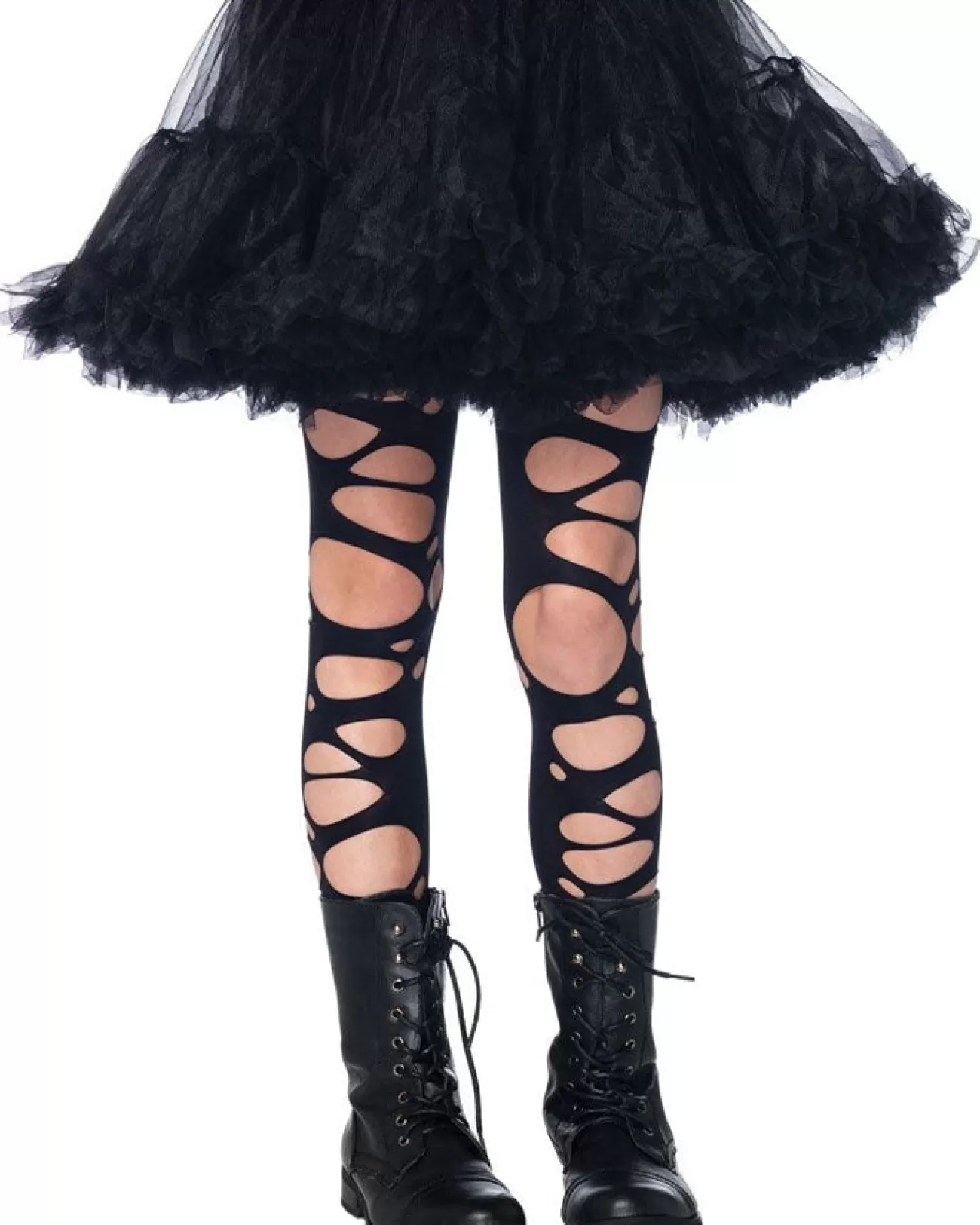 Leg Avenue Black Tattered Girls Tights> Halloween Accessories