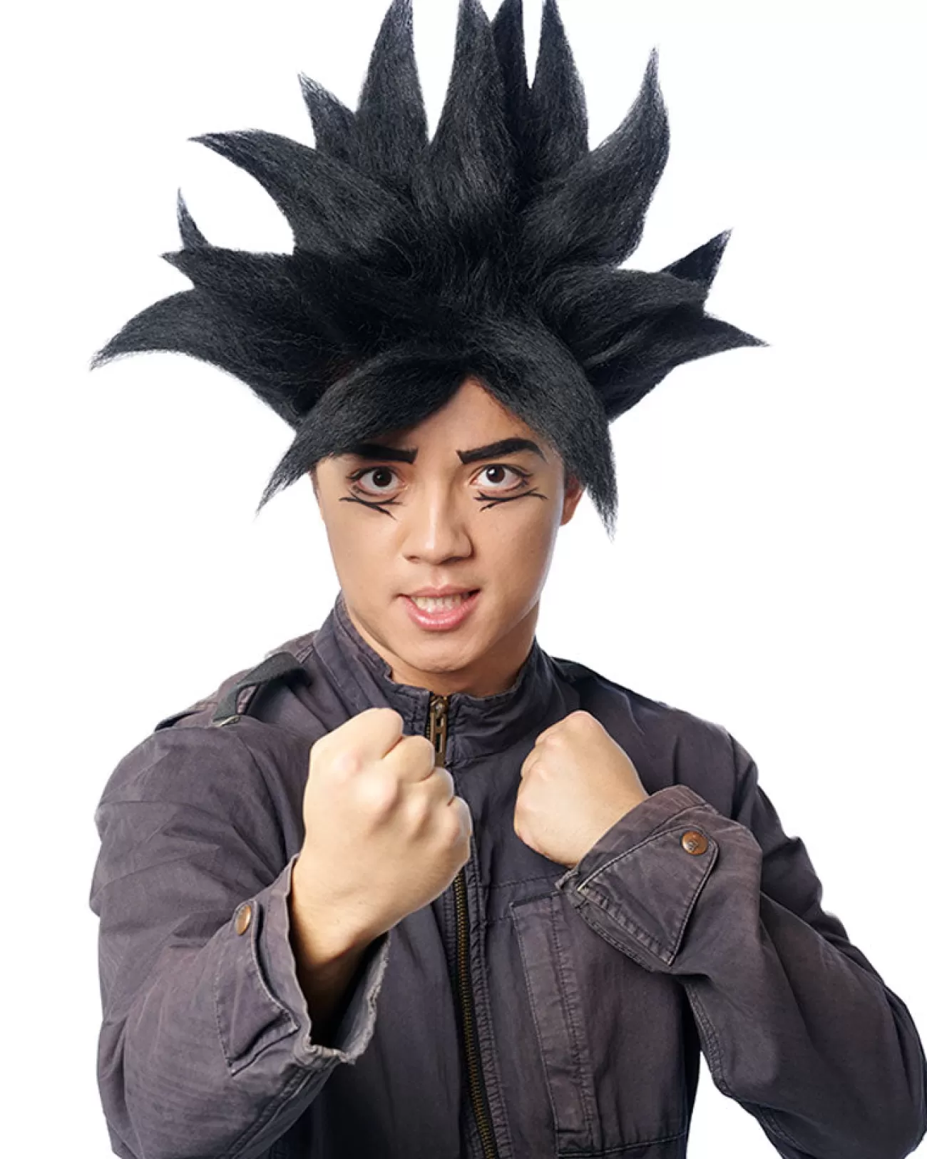 Costume Culture by Franco Black Warrior Anime Wig> Halloween Wigs