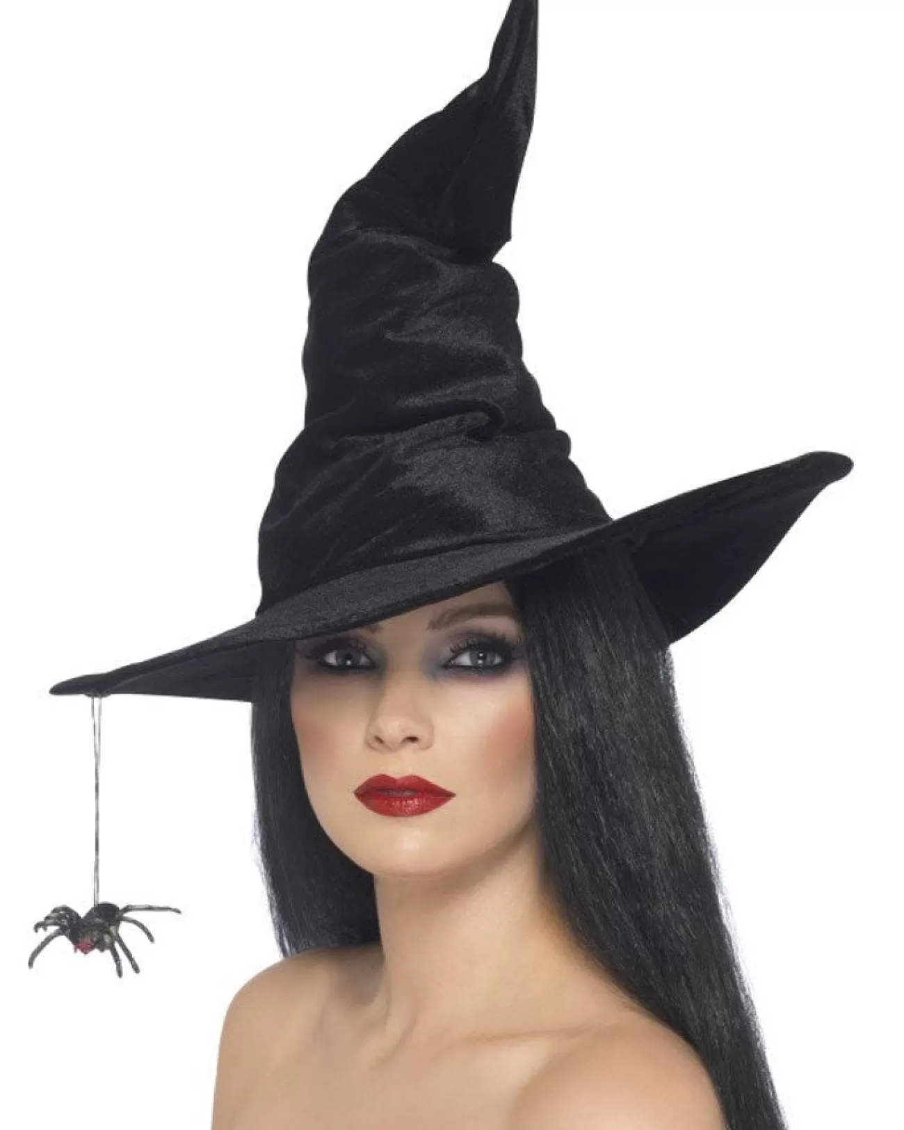 Smiffys Black Witch Hat With Spider> Halloween Accessories