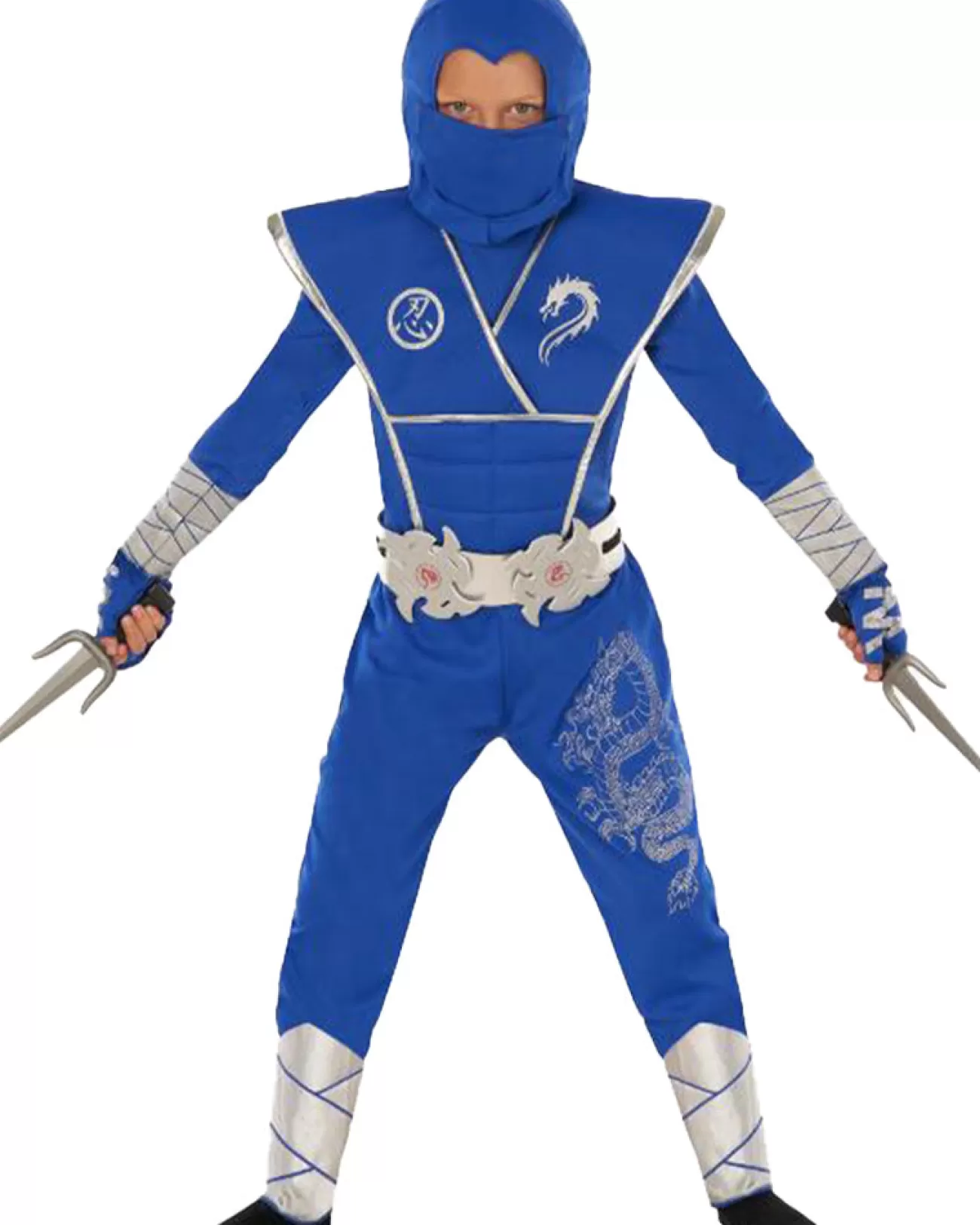 Morph Costumes Blue And Silver Dragon Ninja Boys Costume> Horror Movies