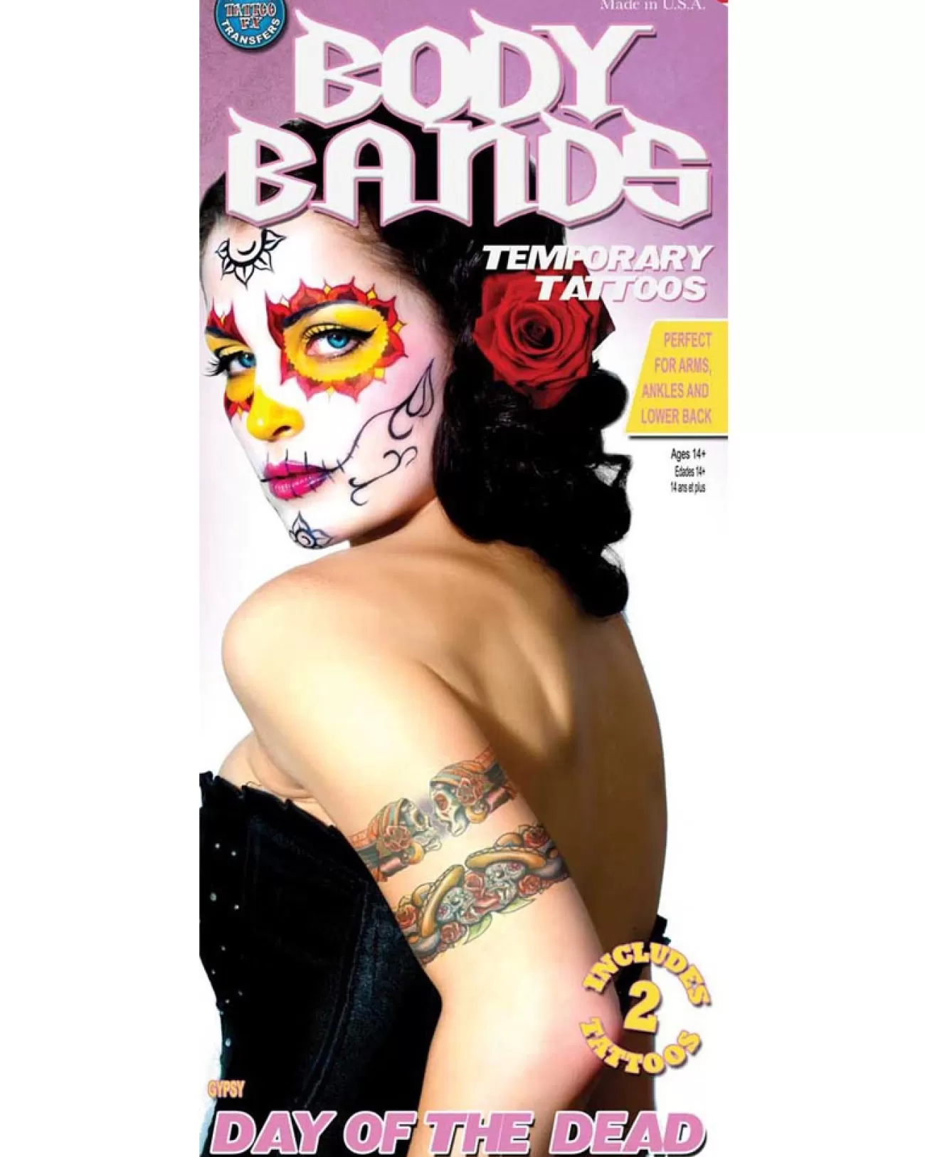 Tinsley Transfers Body Bands Day Of The Dead Temporary Tattoos> Halloween Accessories