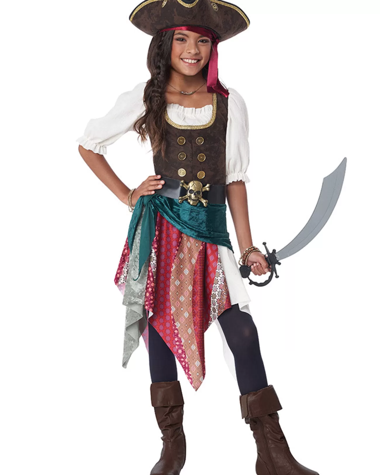 California Costumes Boho Pirate Deluxe Girls Costume>Kids Kids Costumes