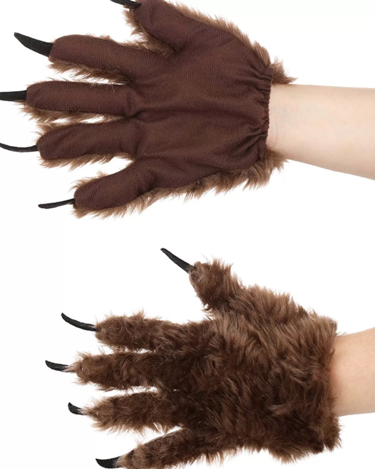 Elope Brown Wolf Paw Adult Gloves> Halloween Accessories