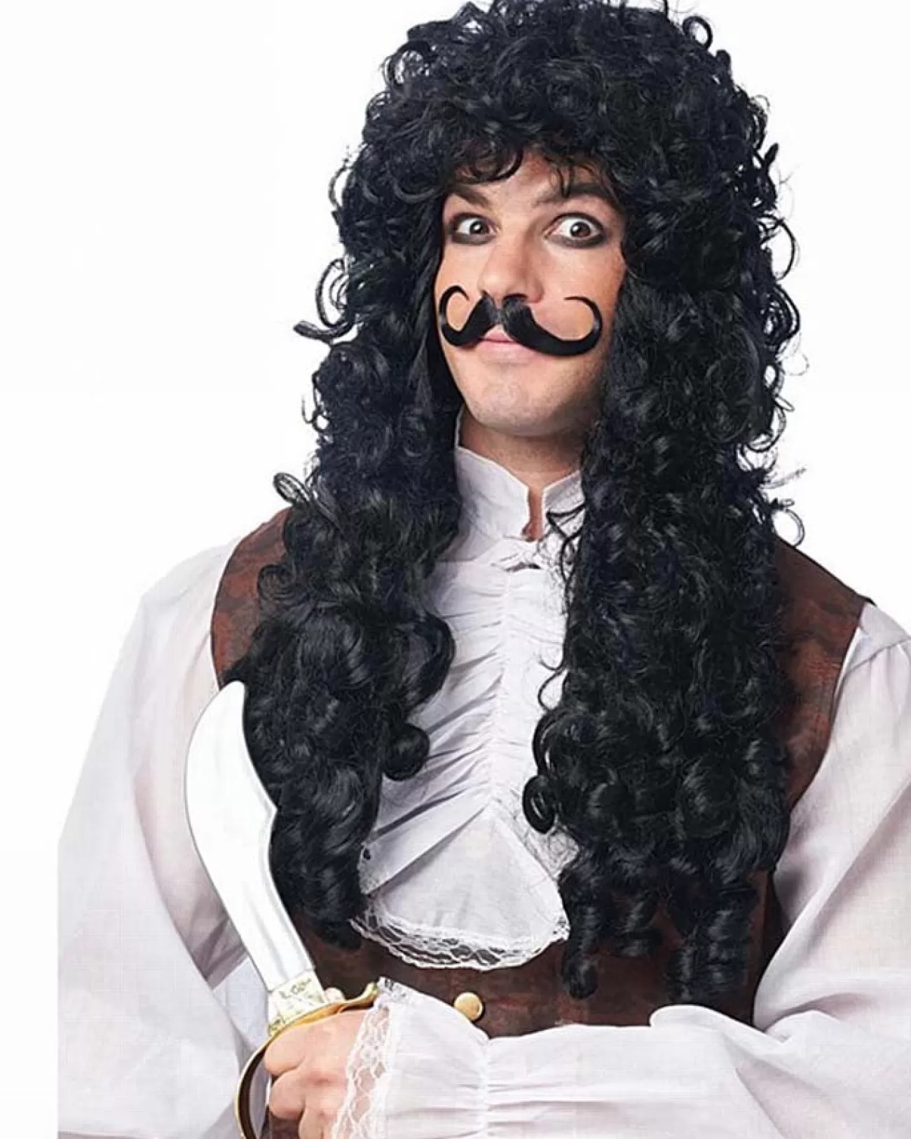 Costume Culture by Franco Captain Hook Black Wig And Moustache> Horror Movies