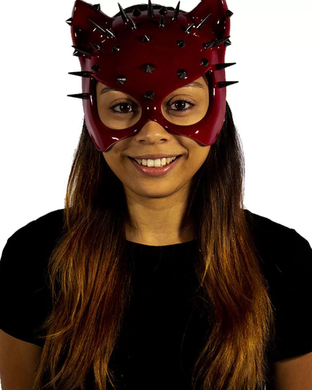 Tomfoolery Cat Gloss Mask With Red Spikes> Halloween Masks