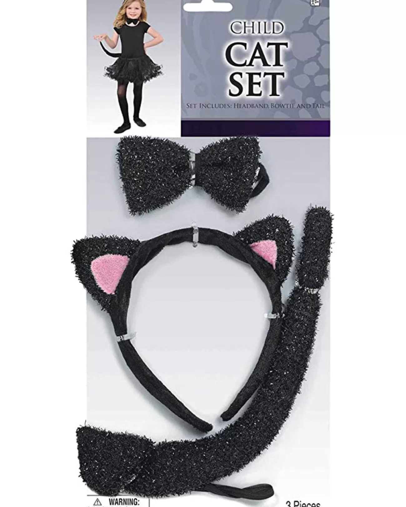 Amscan AU Cat Headband Bow Tie And Tail Set> Halloween Hats