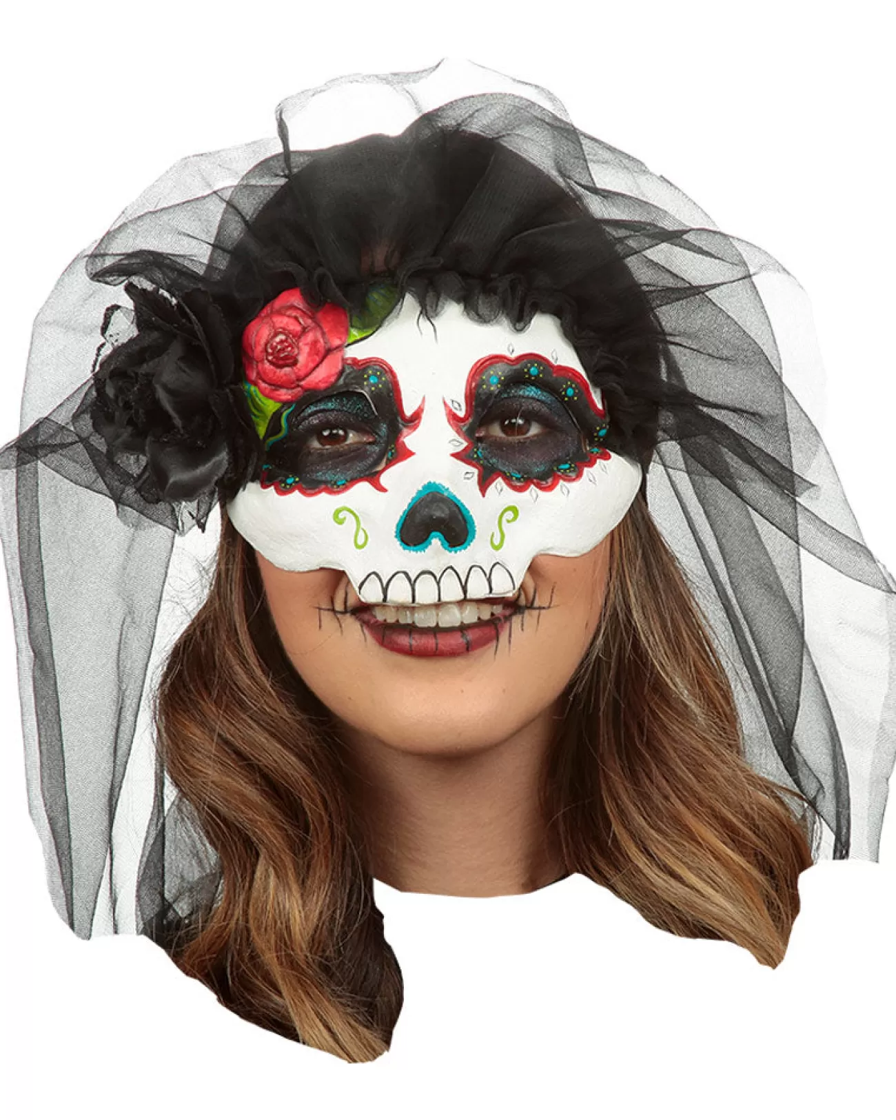 Ghoulish Productions Catrina With Veil Mask> Halloween Masks