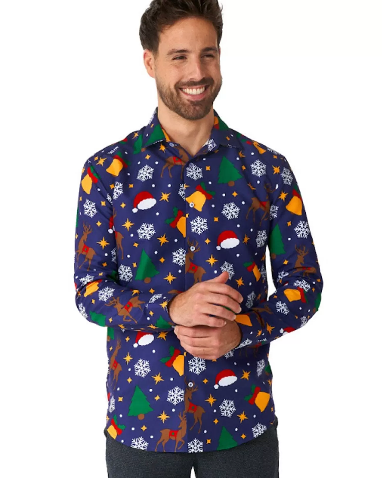 Opposuits Christmas Icons Blue Suitmeister Shirt> Opposuits