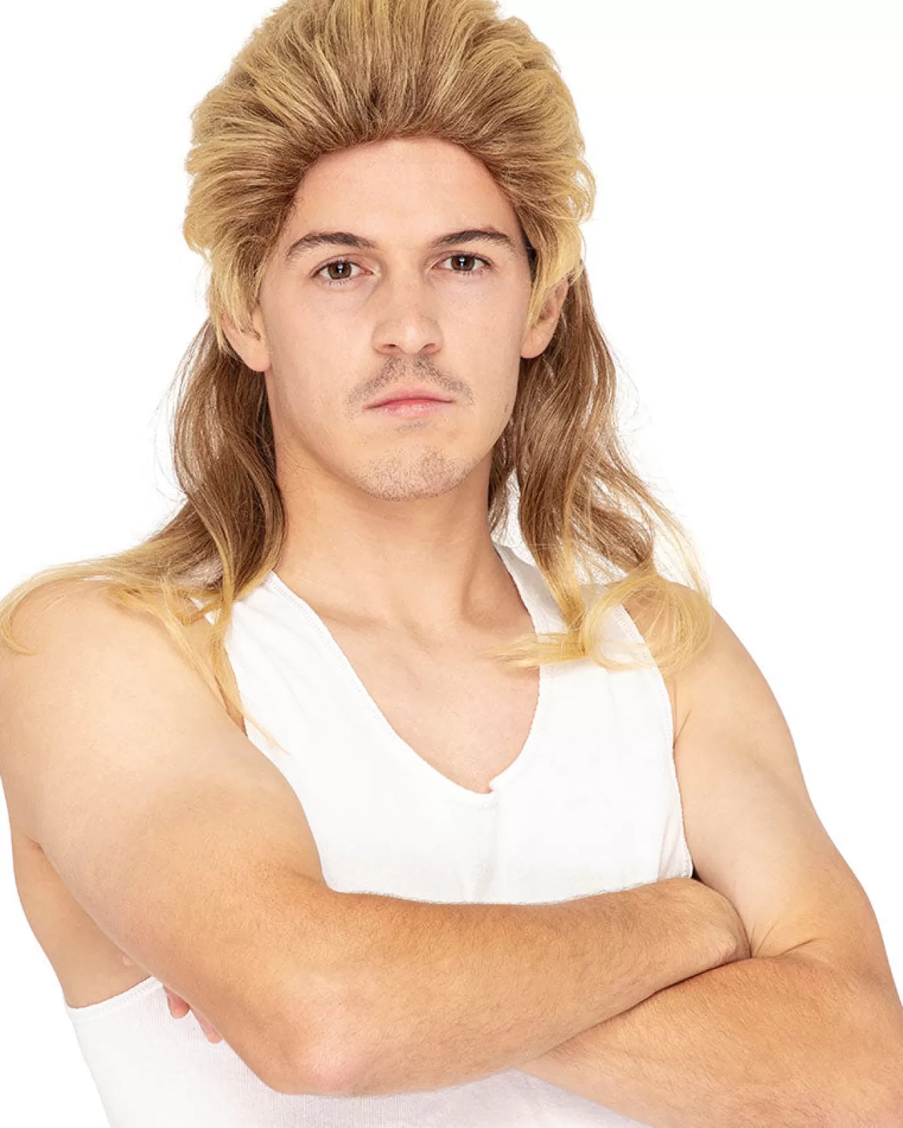 * Classic Deluxe Dirty Blonde Mullet Wig> Halloween Wigs