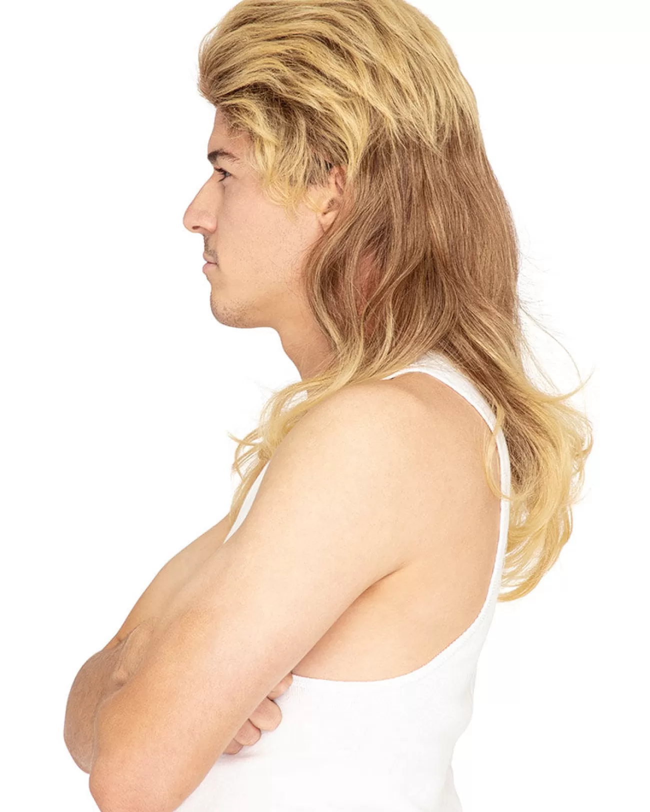 * Classic Deluxe Dirty Blonde Mullet Wig> Halloween Wigs