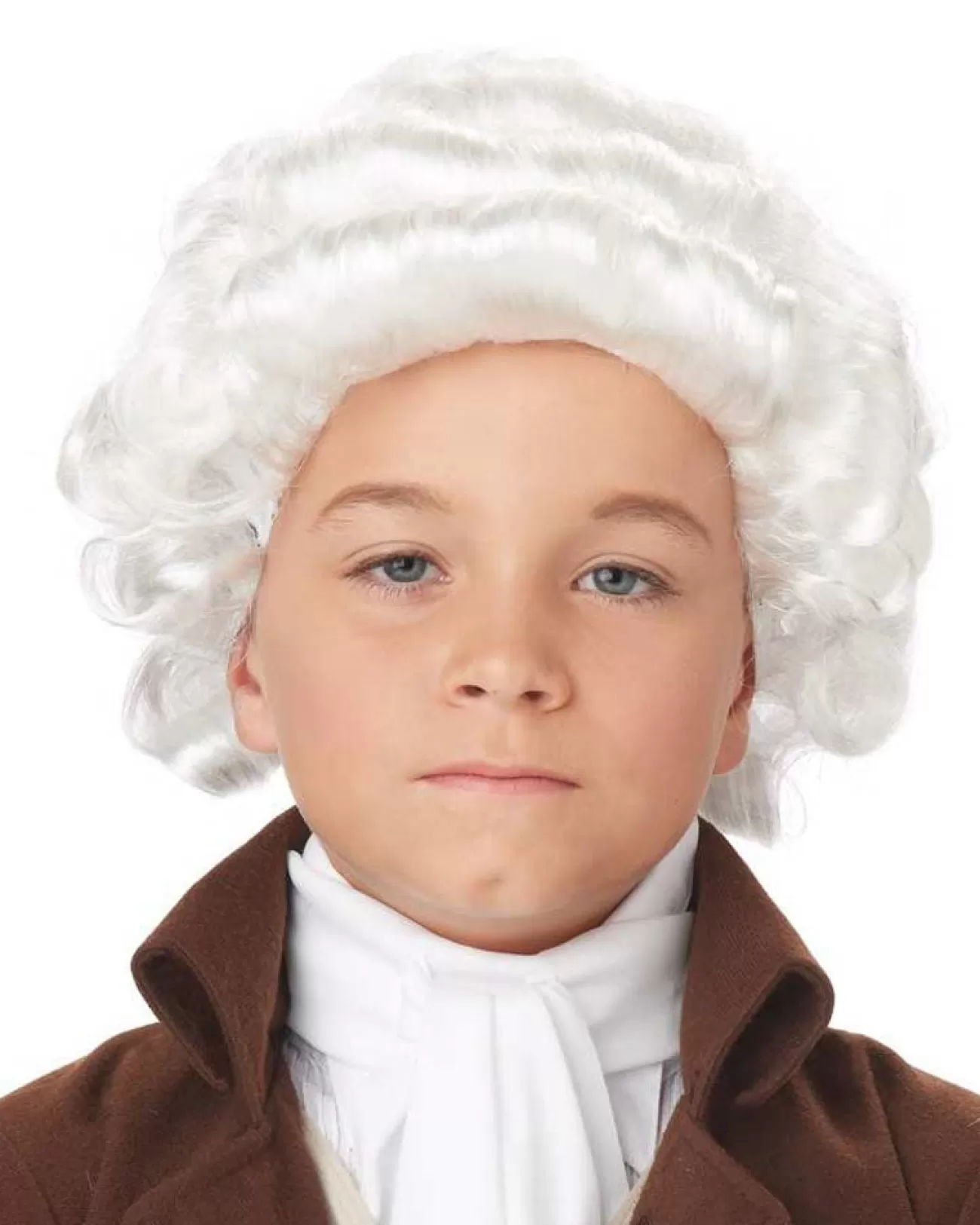 California Costumes Colonial Man Boys White Wig> Halloween Wigs