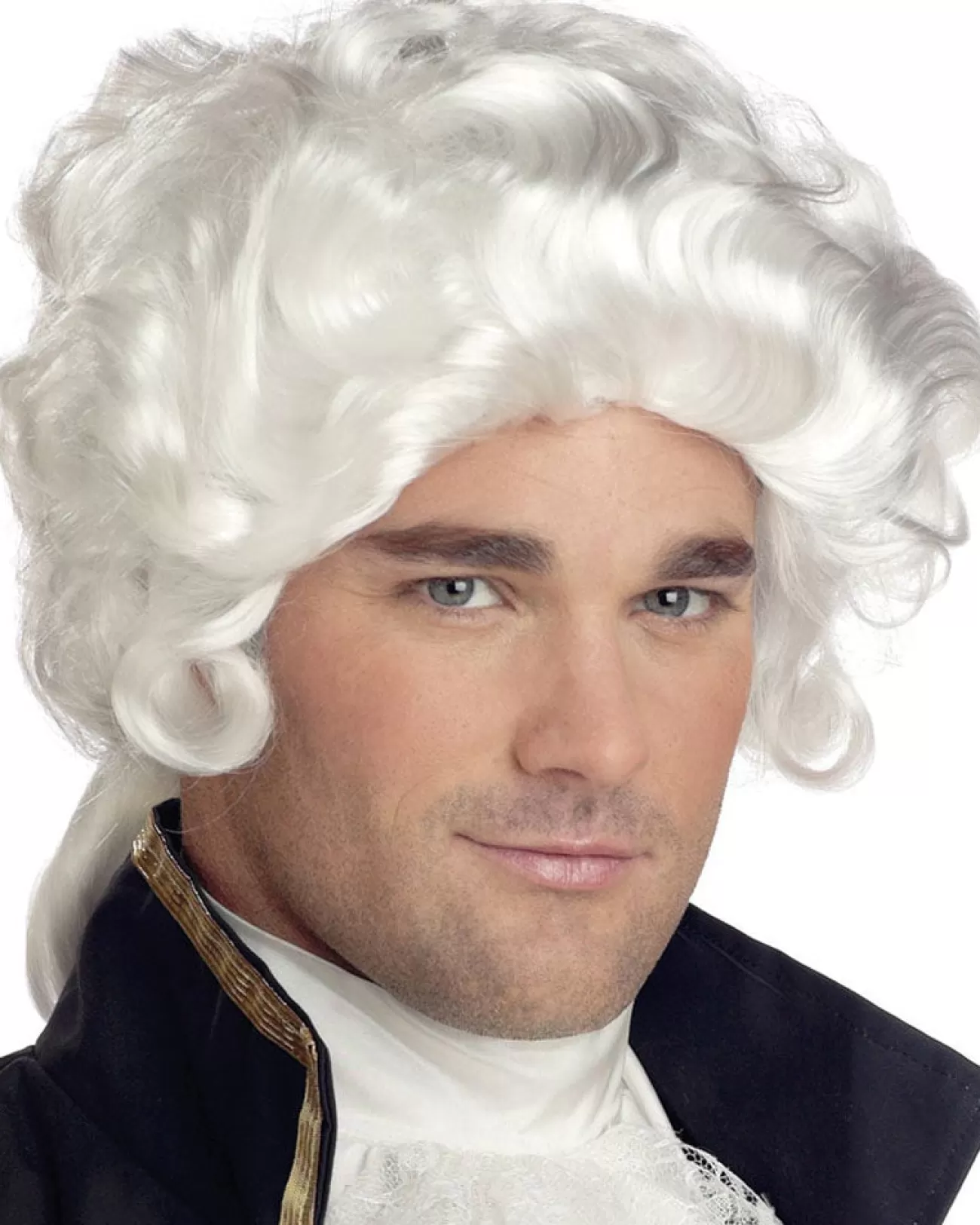 California Costumes Colonial Man White Wig> Halloween Wigs