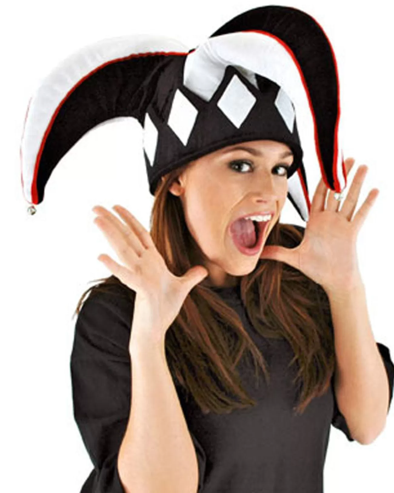 Elope Court Jester Black And White Hat> Halloween Accessories