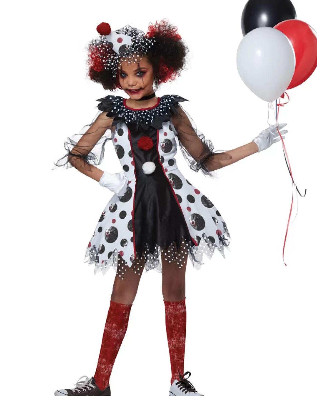 California Costumes Creepy Clown Girls Costume>Kids Kids Costumes