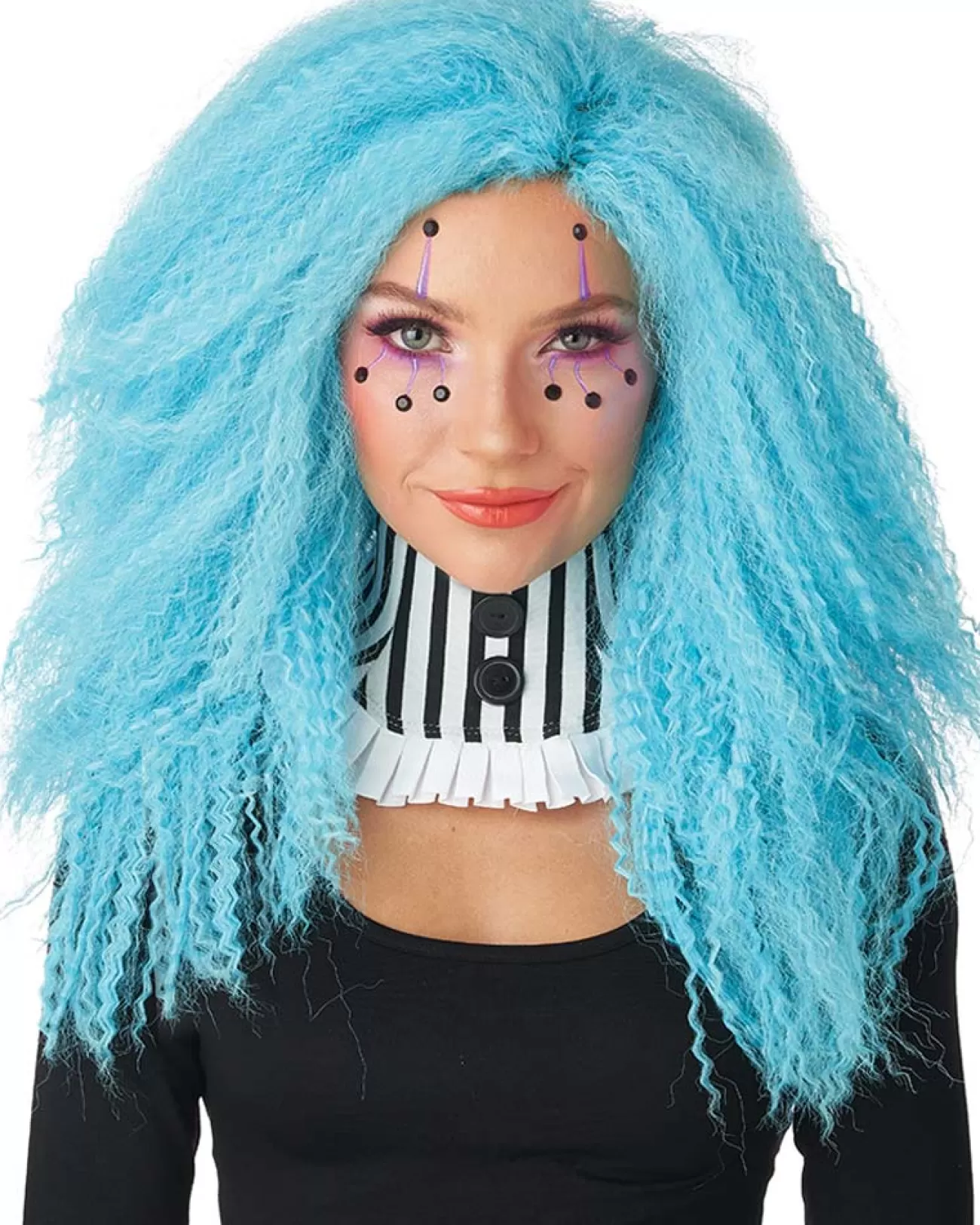 California Costumes Crimped N Kooky Long Blue Wig> Halloween Accessories