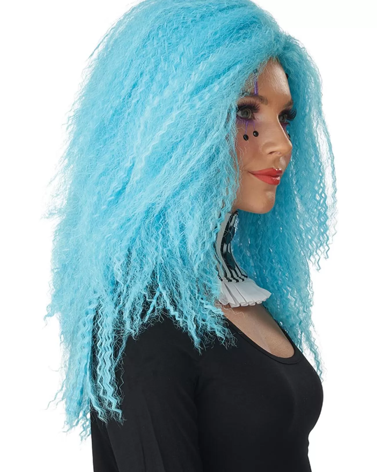 California Costumes Crimped N Kooky Long Blue Wig> Halloween Accessories