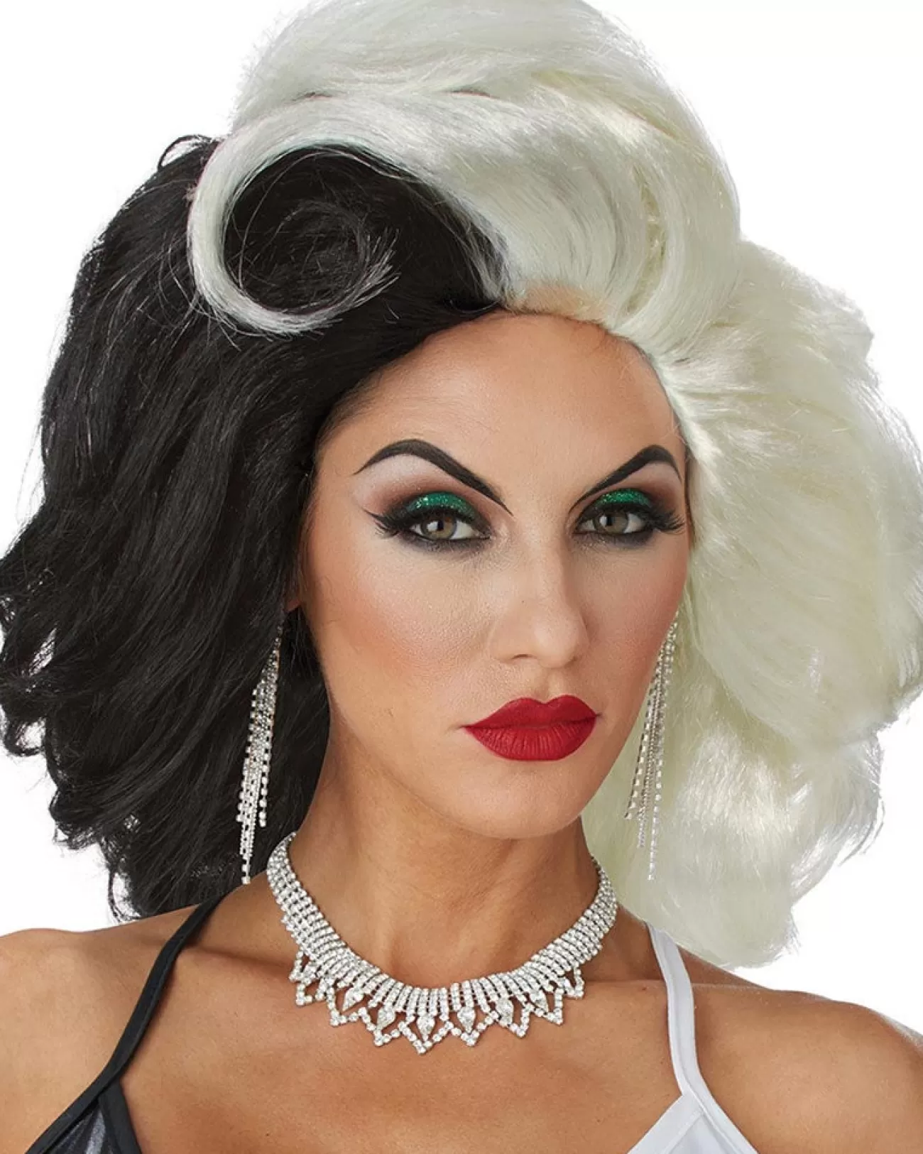 California Costumes Cruel Diva Black And White Womens Wig> Halloween Accessories