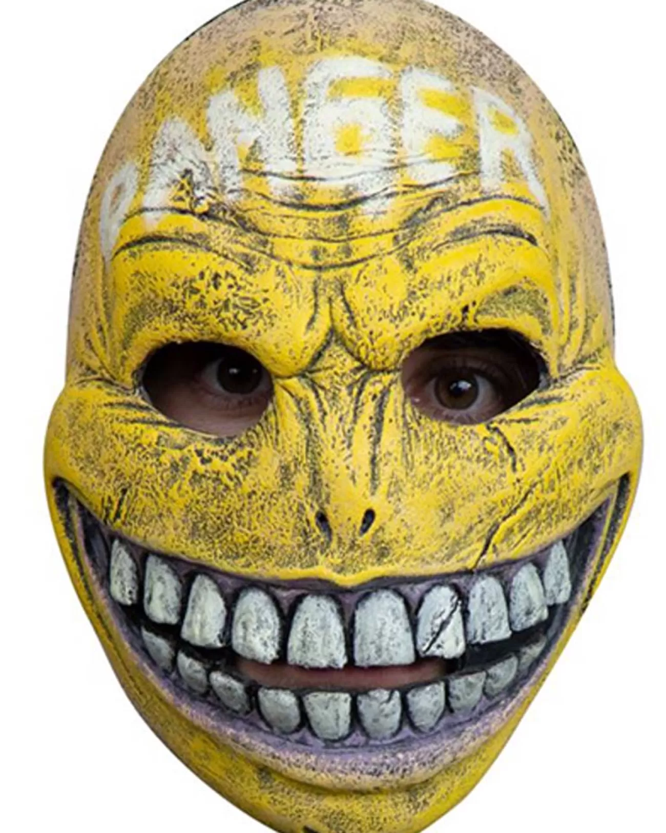 Ghoulish Productions Danger Smiley Glow In The Dark Half Mask> Halloween Masks