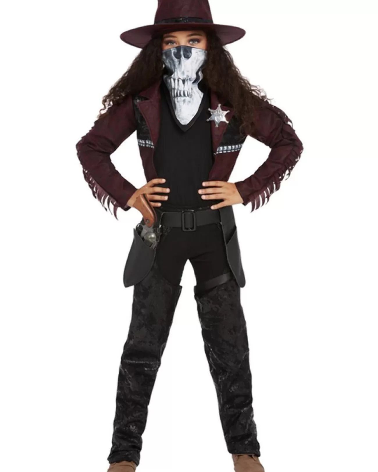 Smiffys Dark Spirit Western Cowgirl Deluxe Girls Costume>Kids Kids Costumes