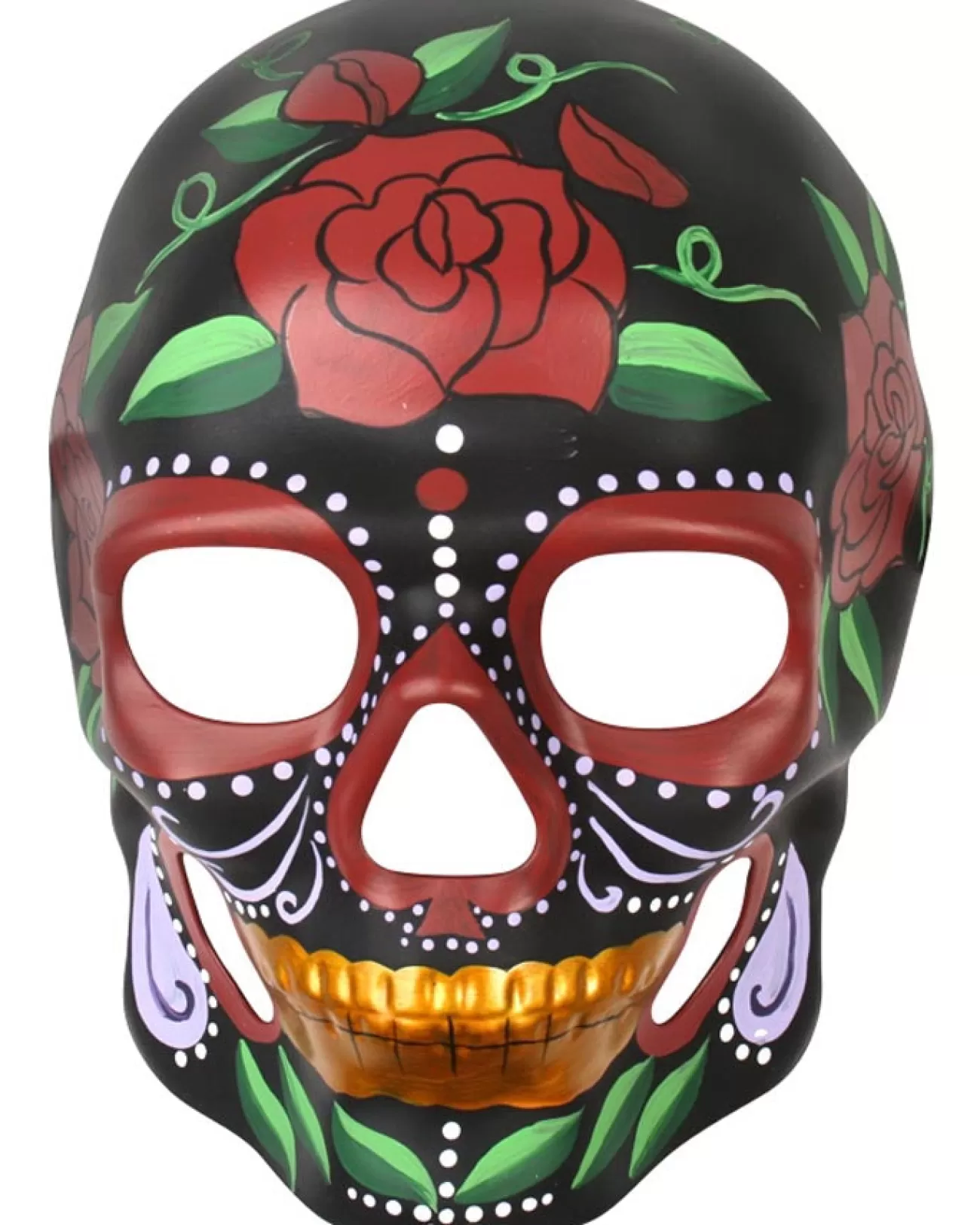 Tomfoolery Day Of The Dead Black Rose Mask> Day Of The Dead