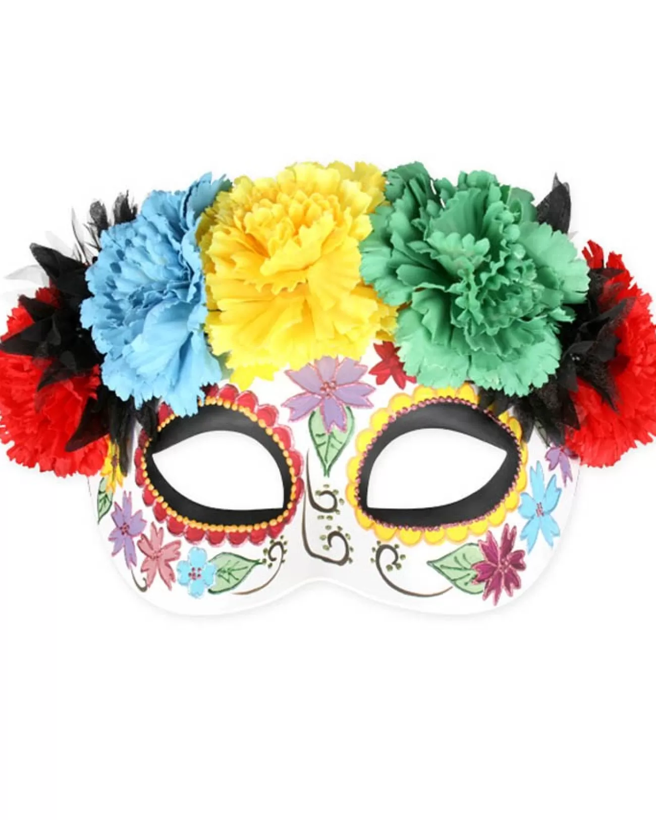 Tomfoolery Day Of The Dead Bright Flower Eye Mask> Halloween Masks