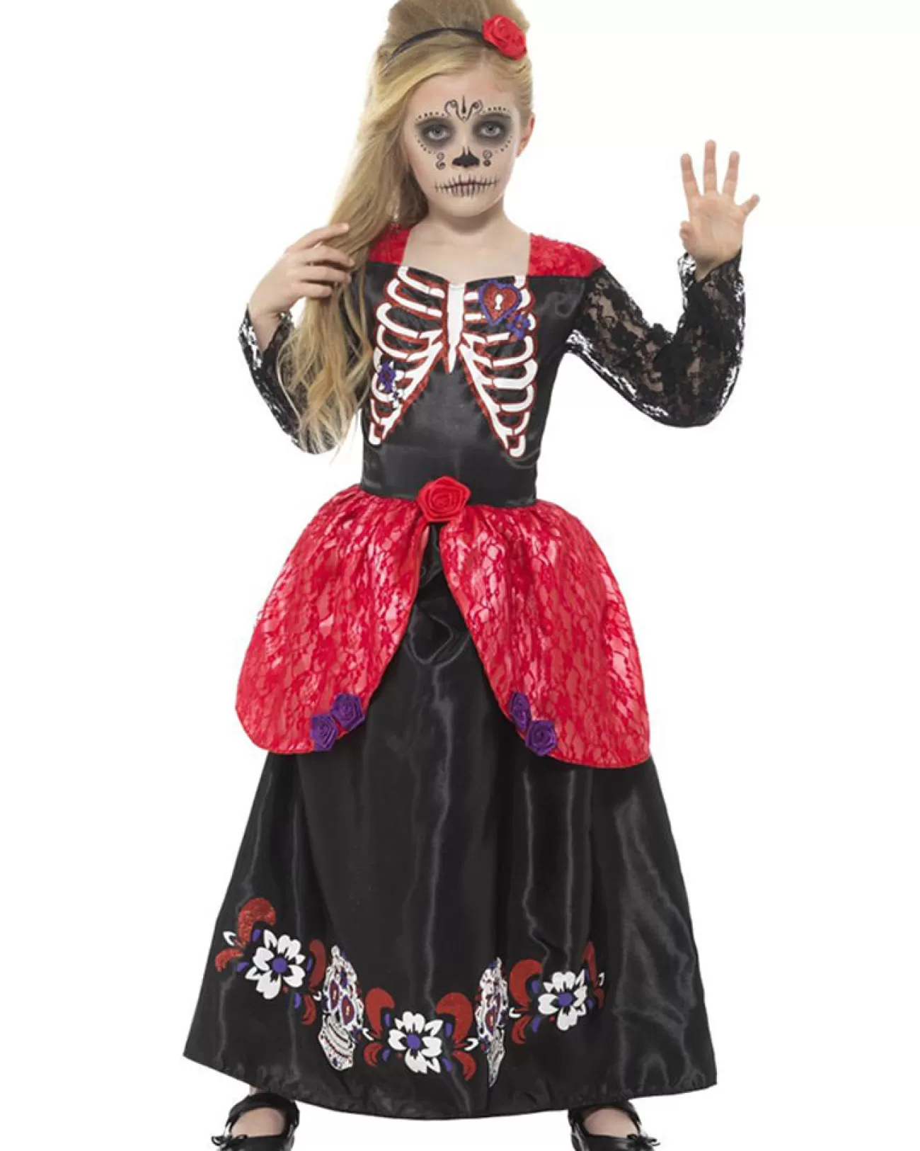 Smiffys Day Of The Dead Deluxe Girls Costume>Kids Kids Costumes