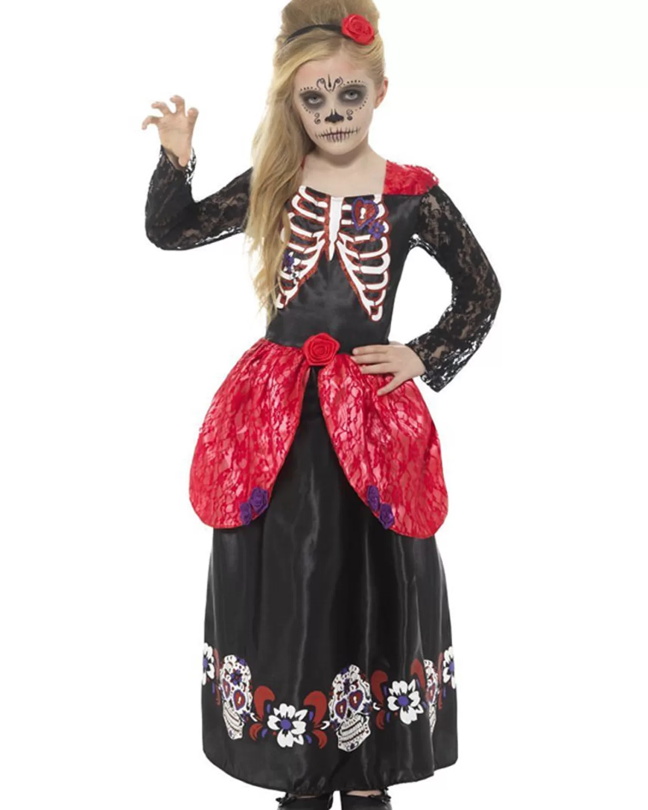 Smiffys Day Of The Dead Deluxe Girls Costume>Kids Kids Costumes