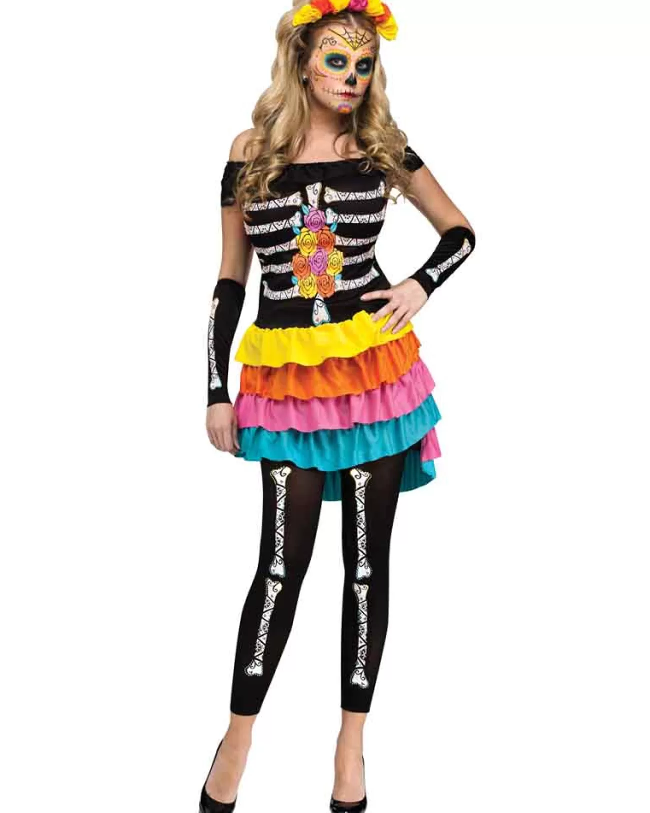 Fun World Day Of The Dead Rainbow Womens Costume>Women Women's Costumes