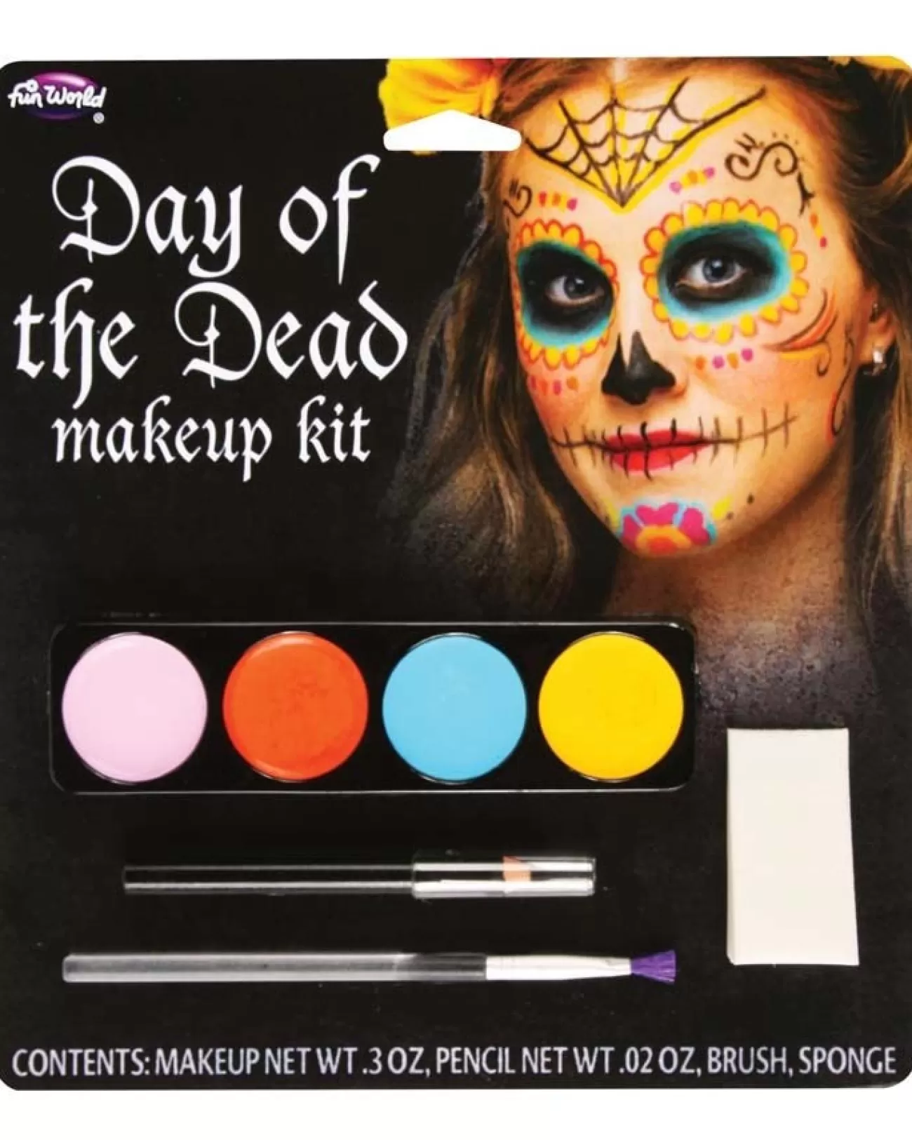 Fun World Day Of The Dead Rainbow Womens Makeup Kit> Halloween Accessories