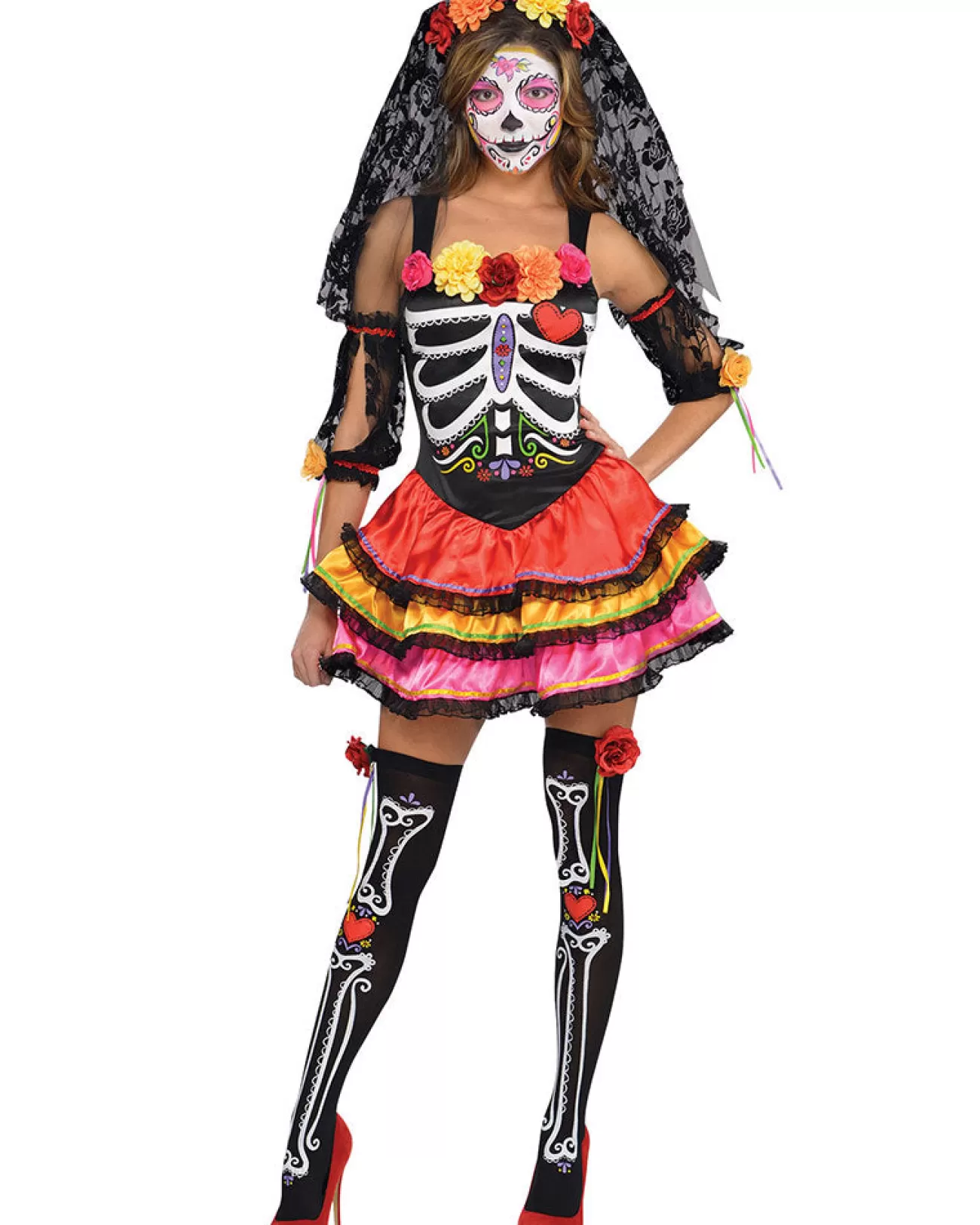 Amscan AU Day Of The Dead Senorita Womens Costume>Women Women's Costumes