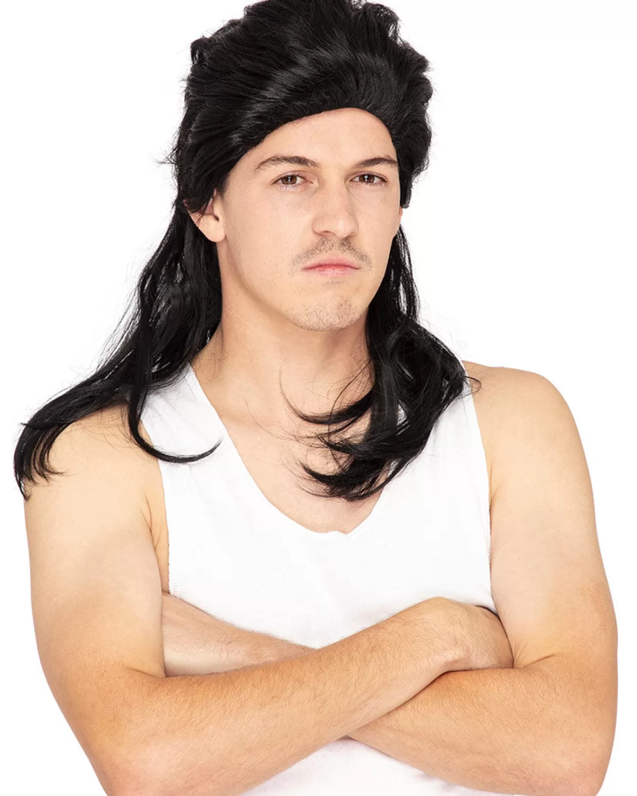 * Deluxe Black Mullet Wig> Halloween Wigs