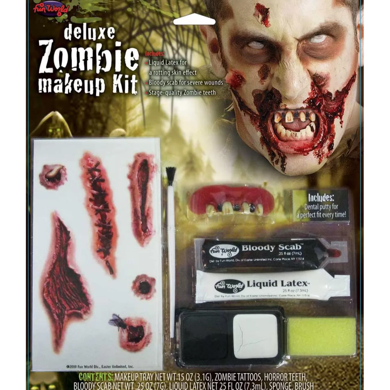 Fun World Deluxe Zombie Makeup Kit> Halloween Accessories