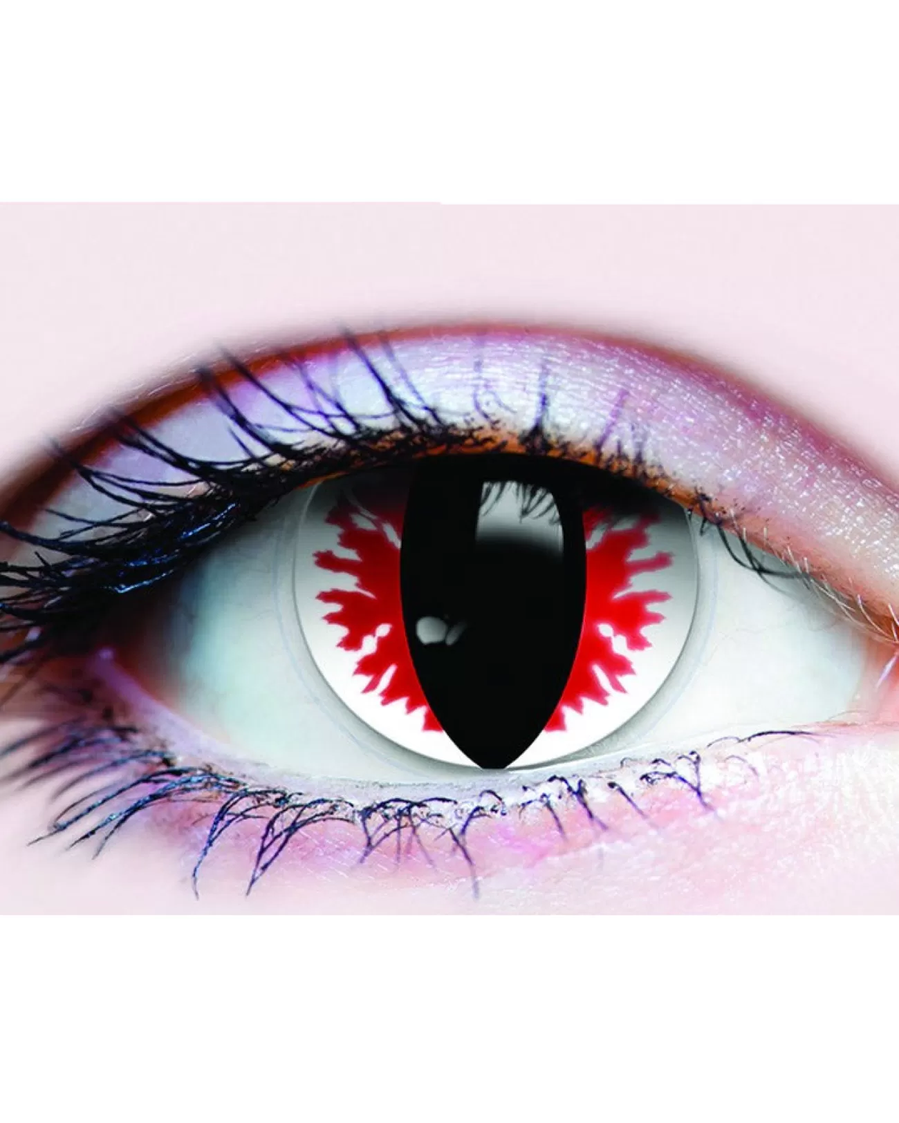 Tomfoolery Devil Primal 14Mm White And Red Contact Lenses> Halloween Accessories