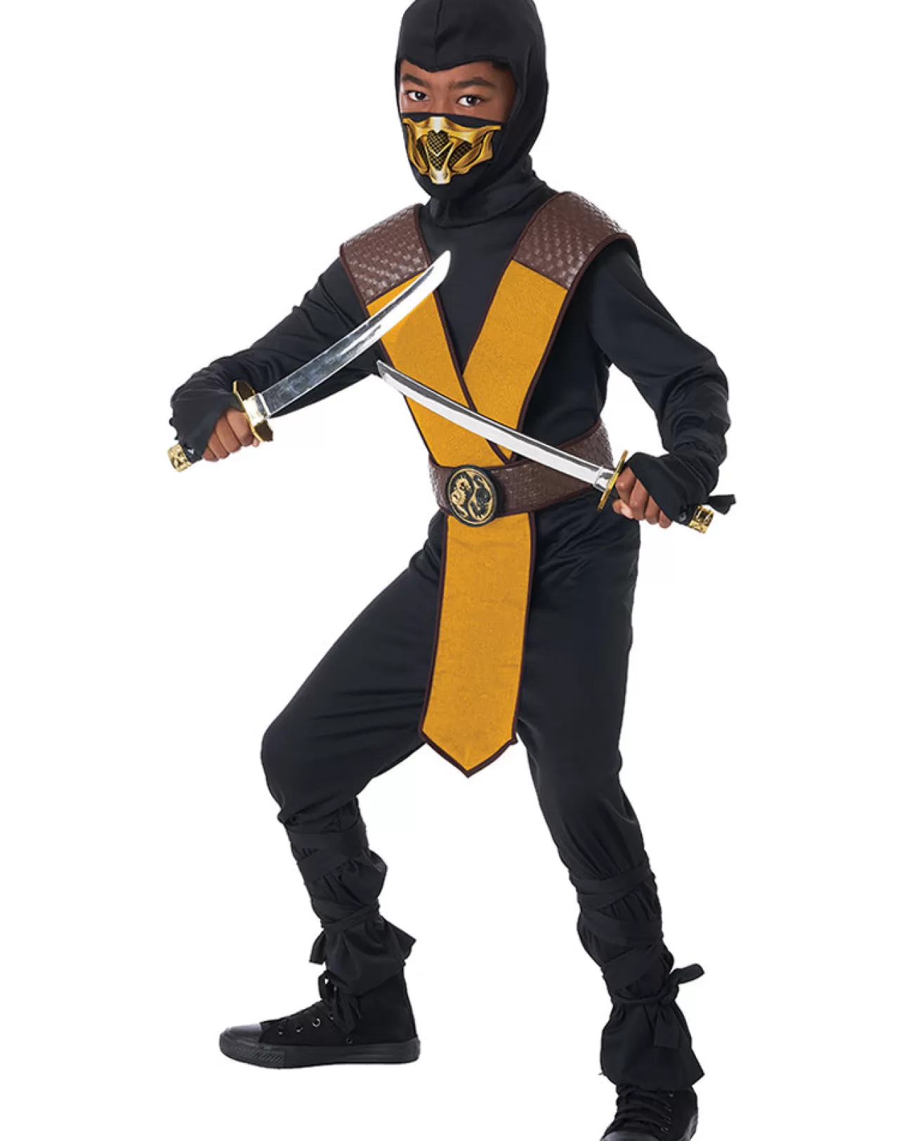 California Costumes Dragon Master Yellow Ninja Boys Costume>Kids Kids Costumes