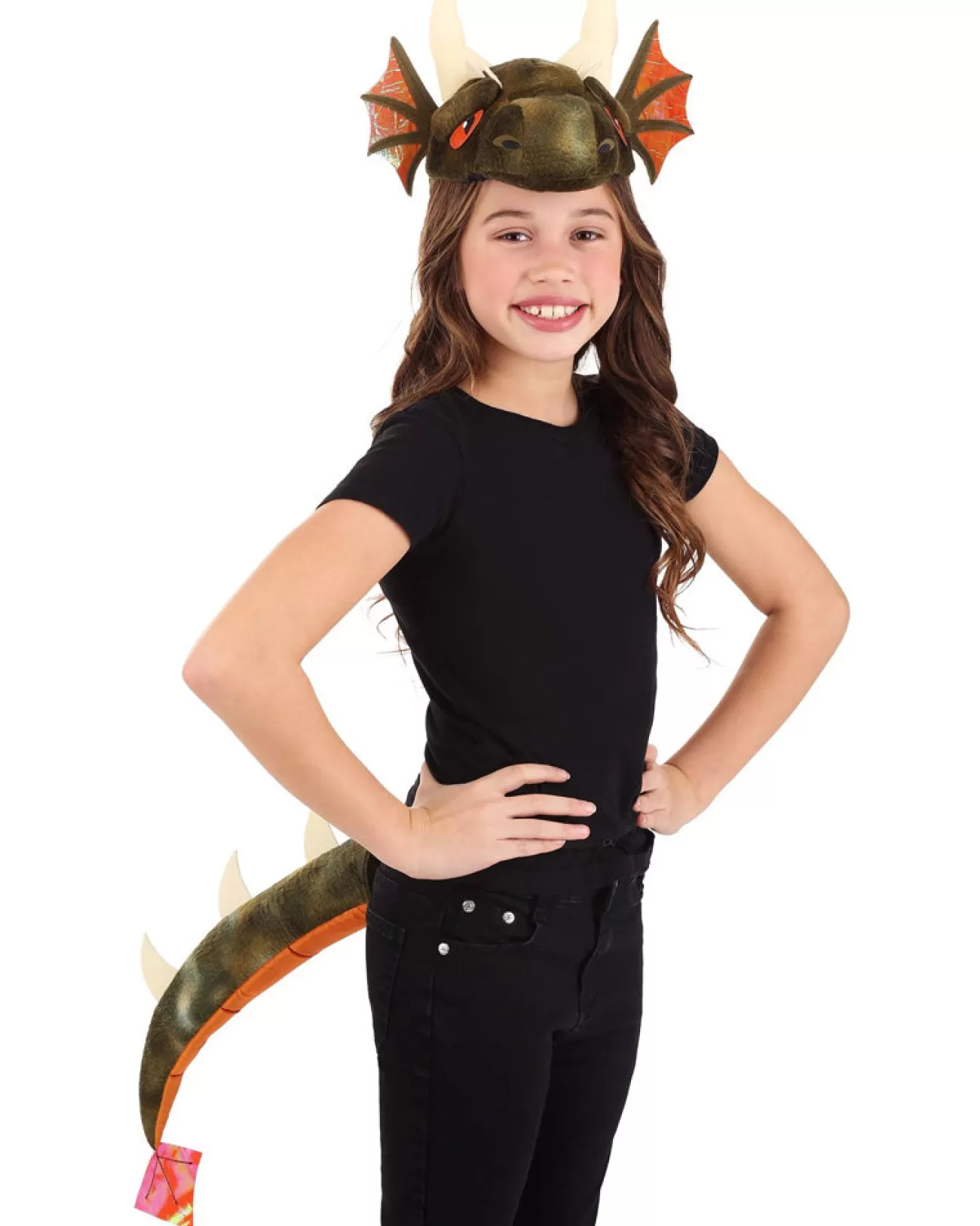 Elope Dragon Plush Headband And Tail Set> Halloween Hats