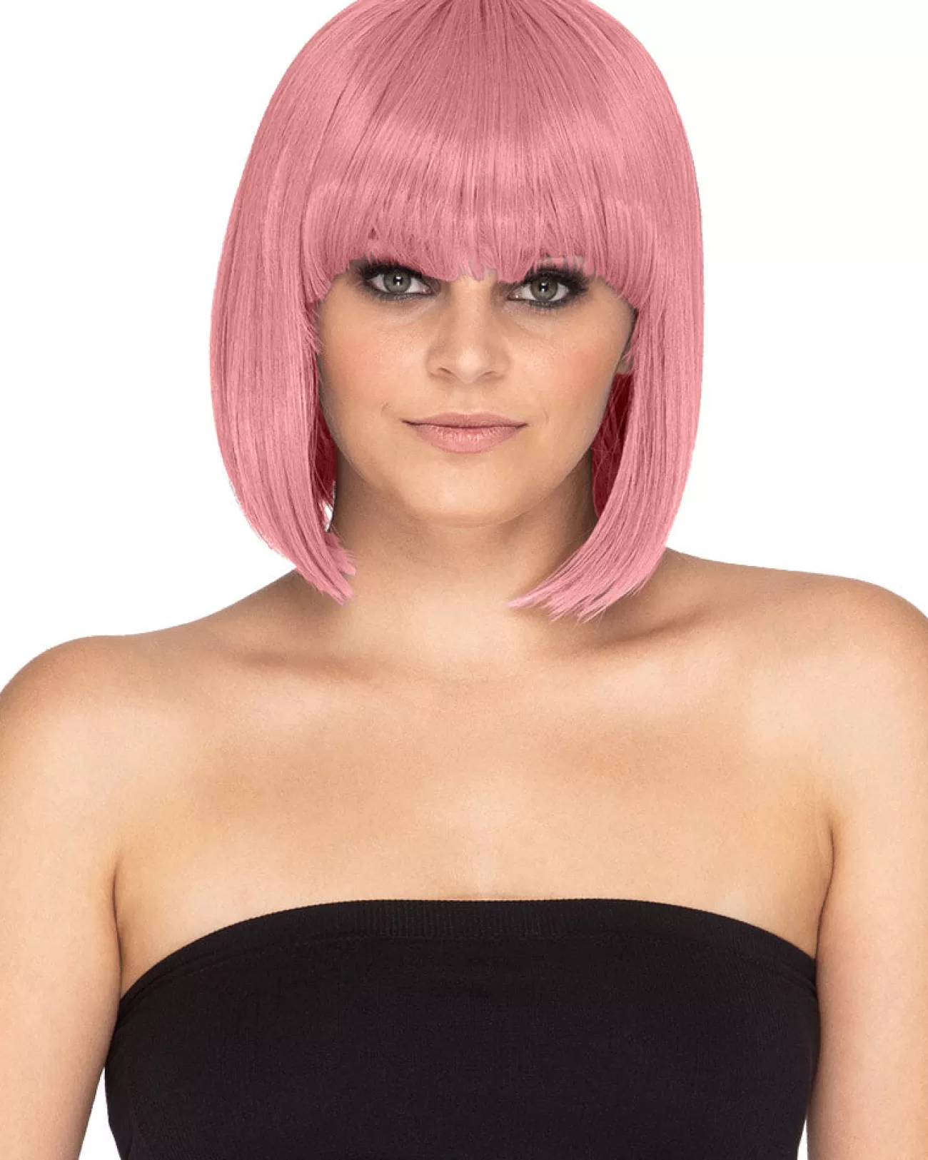 * Fashion Deluxe Ashes Of Roses Pink Bob Wig> Halloween Wigs